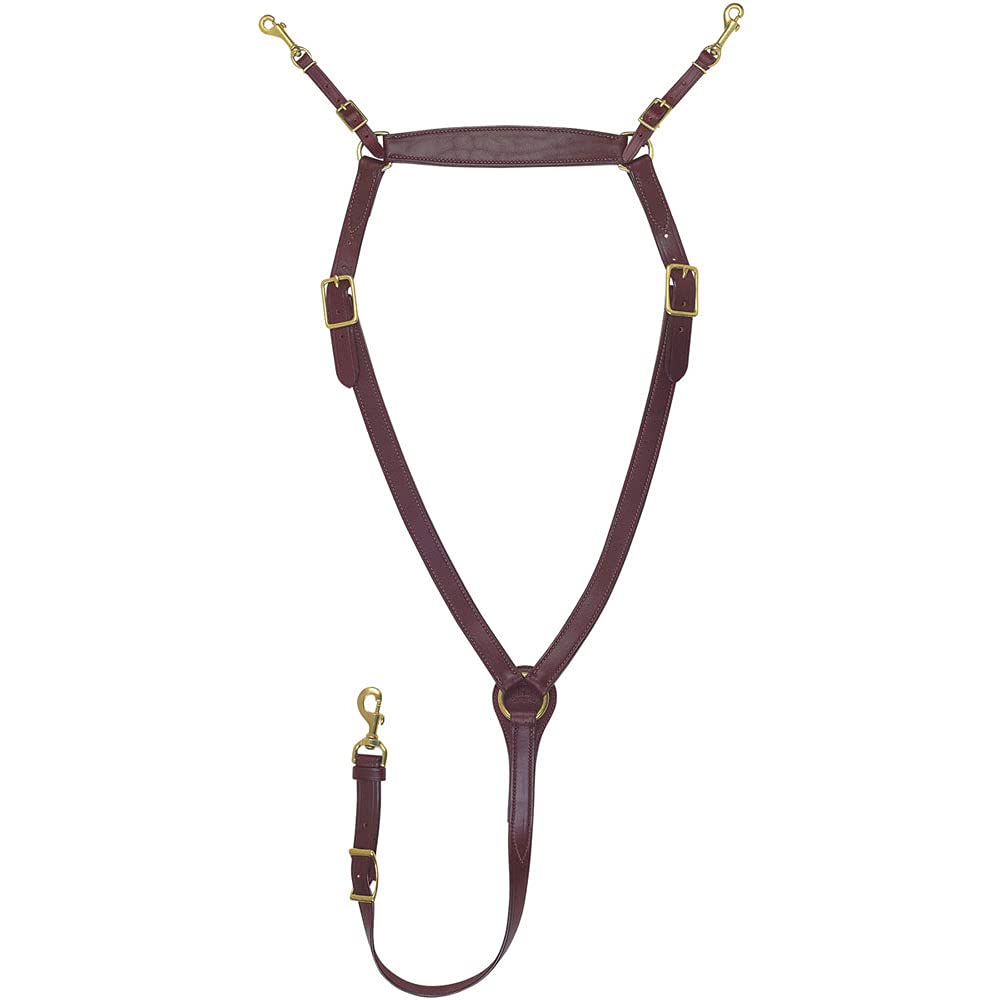 Tucker Montreal Leather Breast Strap with Brass Hardware - Brown - Perfect for Equestrian Riding, Horse Training, and Vintage Fashion Accessories