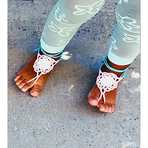 Jefferies Women's Crochet Cotton Barefoot Sandals - 2 Pair Pack for Beach, Wedding & Summer Occasions | Comfortable Boho Slippers for Girls and Ladies