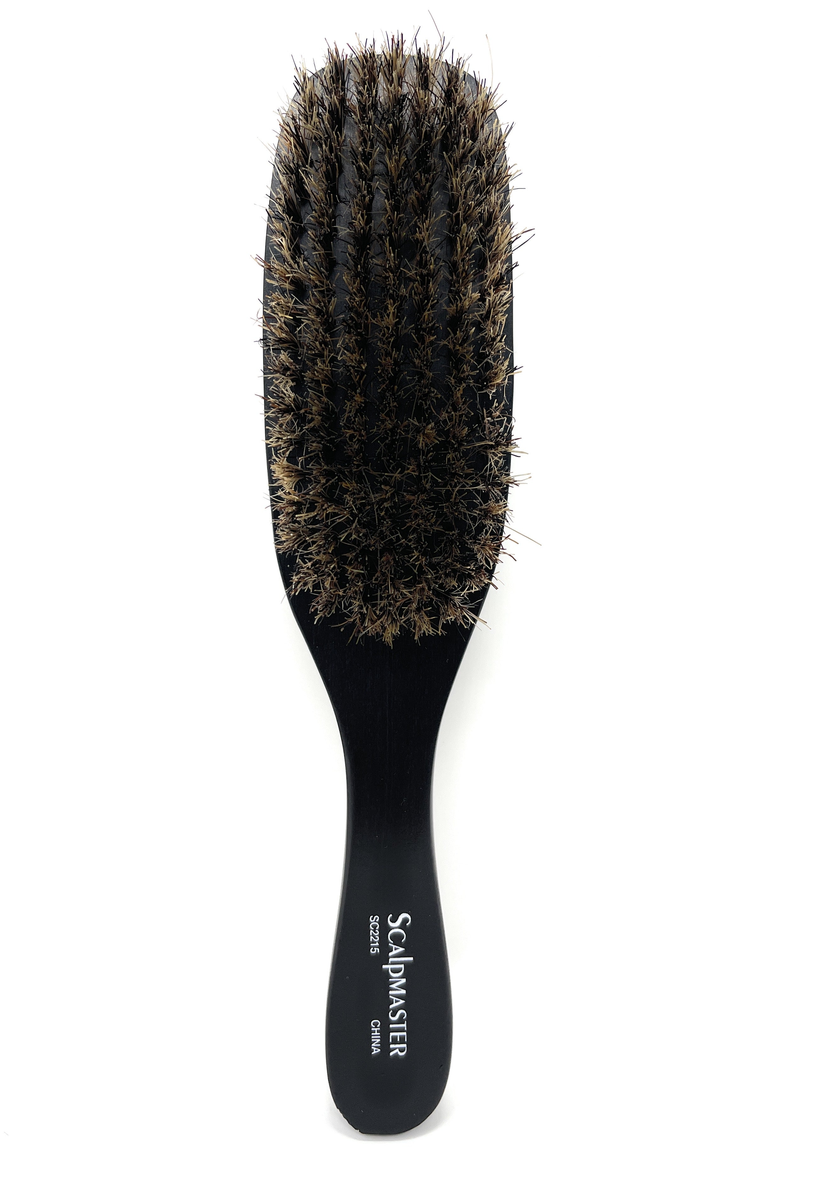 Scalpmaster Wave Hair Brush with Stiff Boar Bristles & Wood Handle - Detangling & Styling Brush for Curly, Wavy & Thick Hair - Perfect for Salon, Home & Travel Use