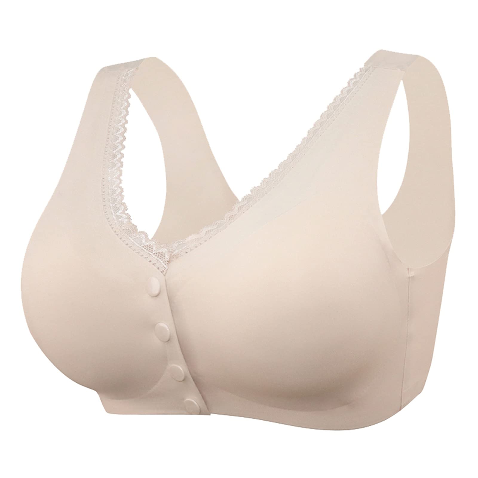 FVOWOH Front Closure Sports Bra for Women - Ultra Soft Cotton Comfort, Front Button Design for Easy Wear - Perfect for Yoga, Workout, Sleep & Everyday Use