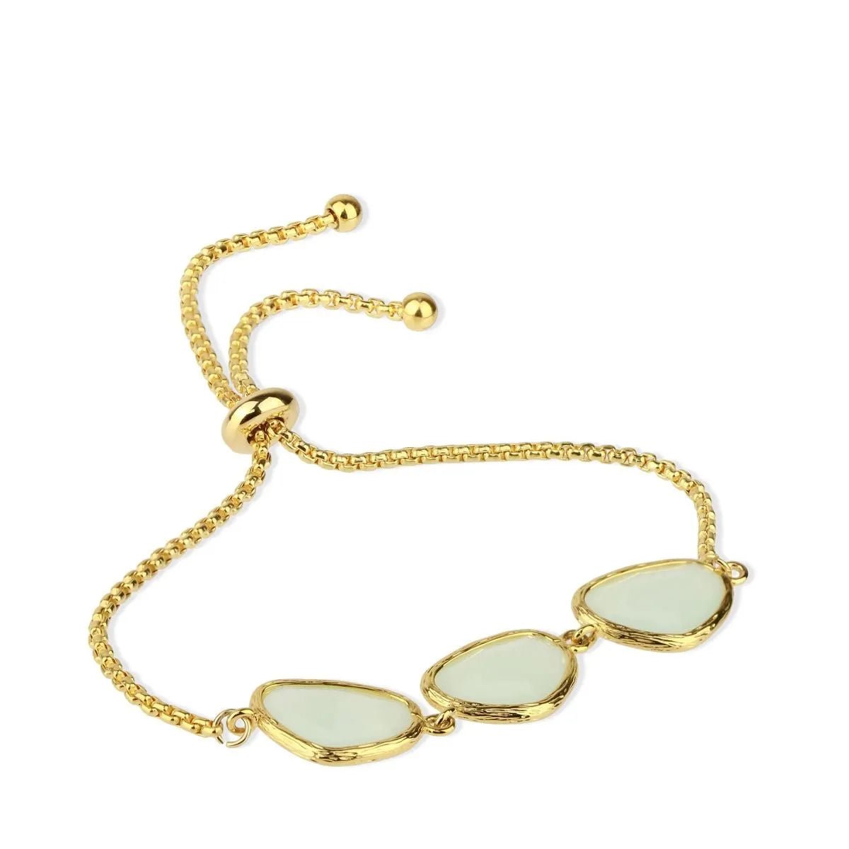 Gemstone Triple Pendant Toggle Bracelet - Elegant Adjustable Beaded Jewelry for Women | Perfect for Parties, Weddings & Everyday Wear