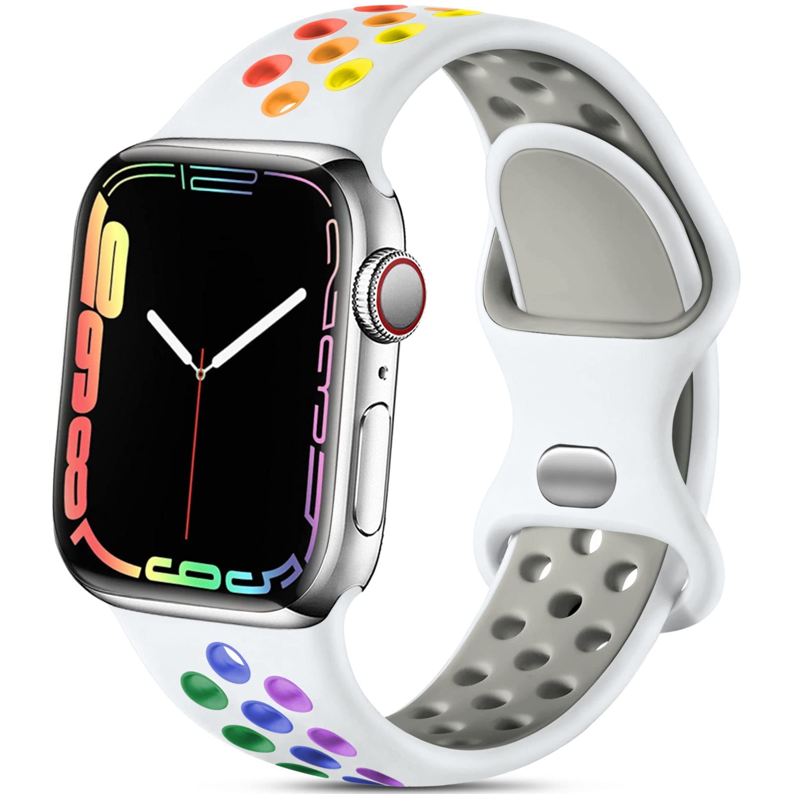 Lerobo Soft Silicone Sport Band Compatible with Apple Watch Series 10/9/8/7/6/5/4/3/2/1 & SE, 38mm 40mm 41mm 42mm - Durable Wristband for Women & Men - Perfect for Workouts, Running & Daily Wear