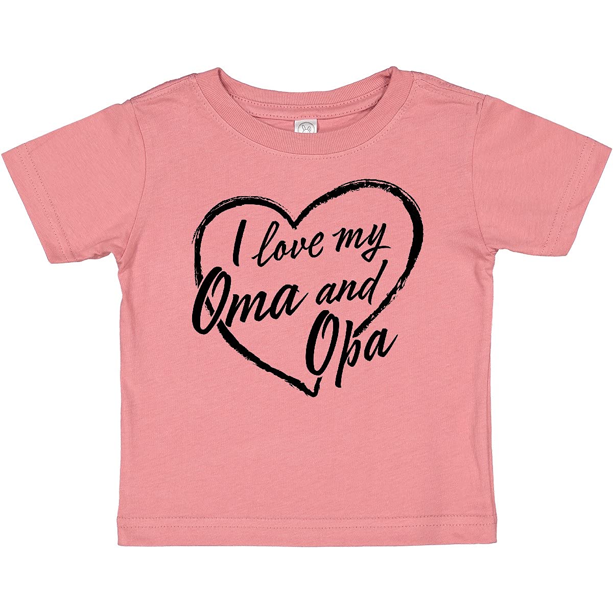 I Love My Oma and Opa Black Chalk Heart Baby T-Shirt | Cute Grandparent Apparel for Toddlers | Family Reunions & Holiday Gifts