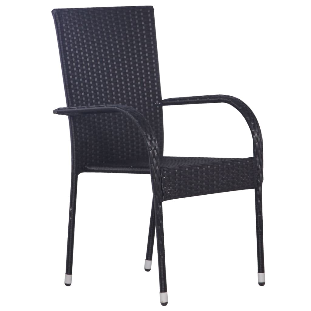 vidaXL 5-Piece Patio Dining Set - Outdoor Garden, Lawn, Yard, Terrace, Balcony Furniture with Table and Chairs in Black | Perfect for Backyard BBQs, Poolside Gatherings & Al Fresco Dining