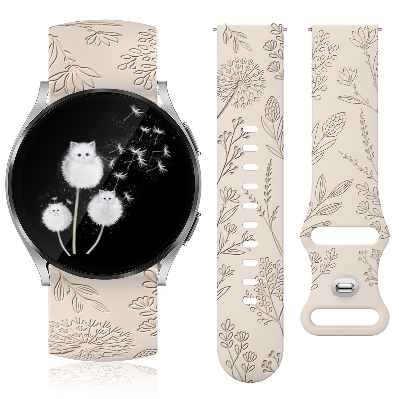 Floral Silicone Band for Samsung Galaxy Watch 7/6/5/4 - Gym & Daily Wear