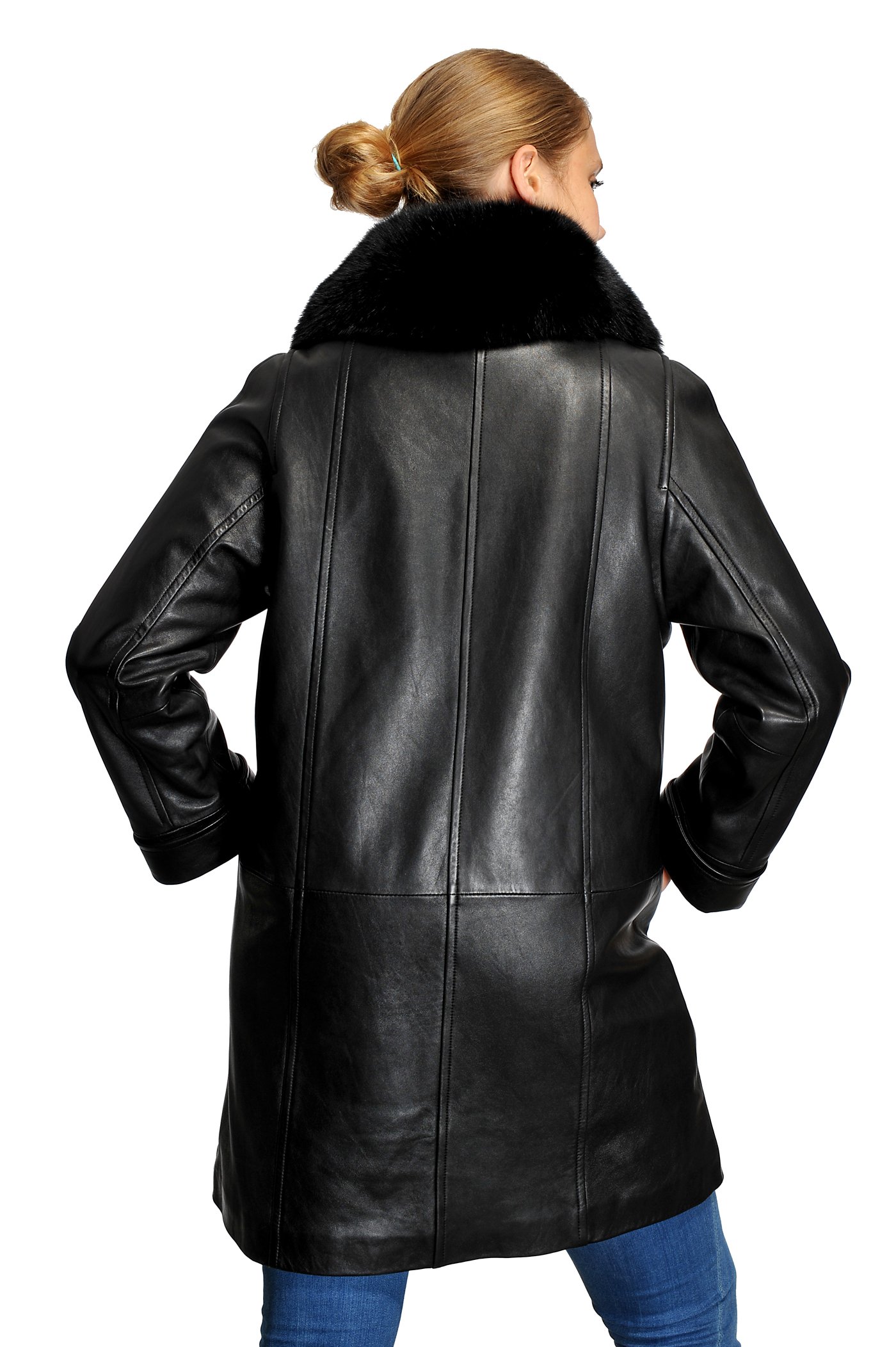Mason & Cooper Lara Lamb/Fox Fur Collar Swing Coat - Women's Elegant Winter Outerwear for Parties & Evening Events
