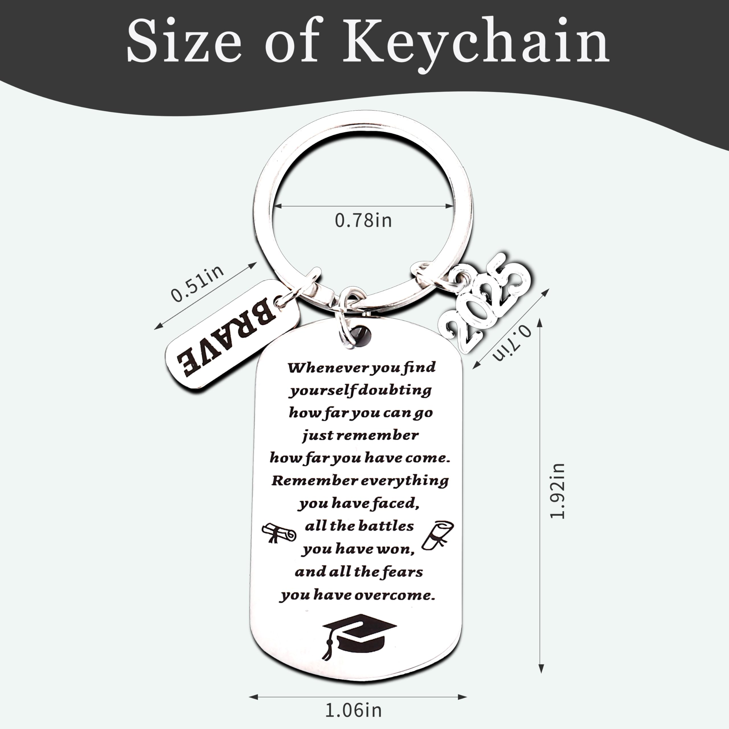 2025 Graduation Gifts for Him & Her - Personalized Class of 2025 Keychain, Inspirational Graduation Present for Students - Perfect for High School & College Graduation Ceremonies