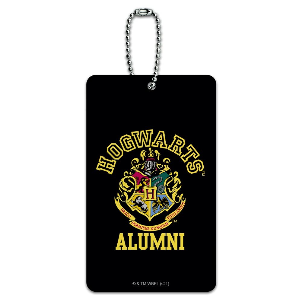 Harry Potter Hogwarts Alumni Crest Luggage Tag - Durable Suitcase ID Card Holder for Travel - Perfect for Carry-On Bags, Backpacks & Suitcases (Gryffindor, Slytherin, Hufflepuff, Ravenclaw House Styles) - Great Gift for Potter Fans & Travel Enthusiasts