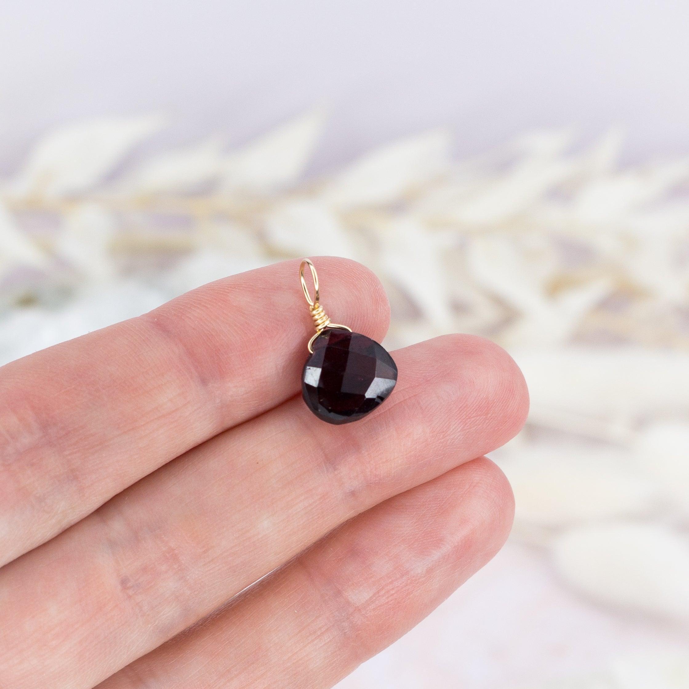 Tiny Garnet Teardrop Gemstone Pendant Necklace - Genuine Natural Red Garnet Jewelry for Women - Perfect for Valentine's Day Gifts, Anniversary Presents & Everyday Elegance