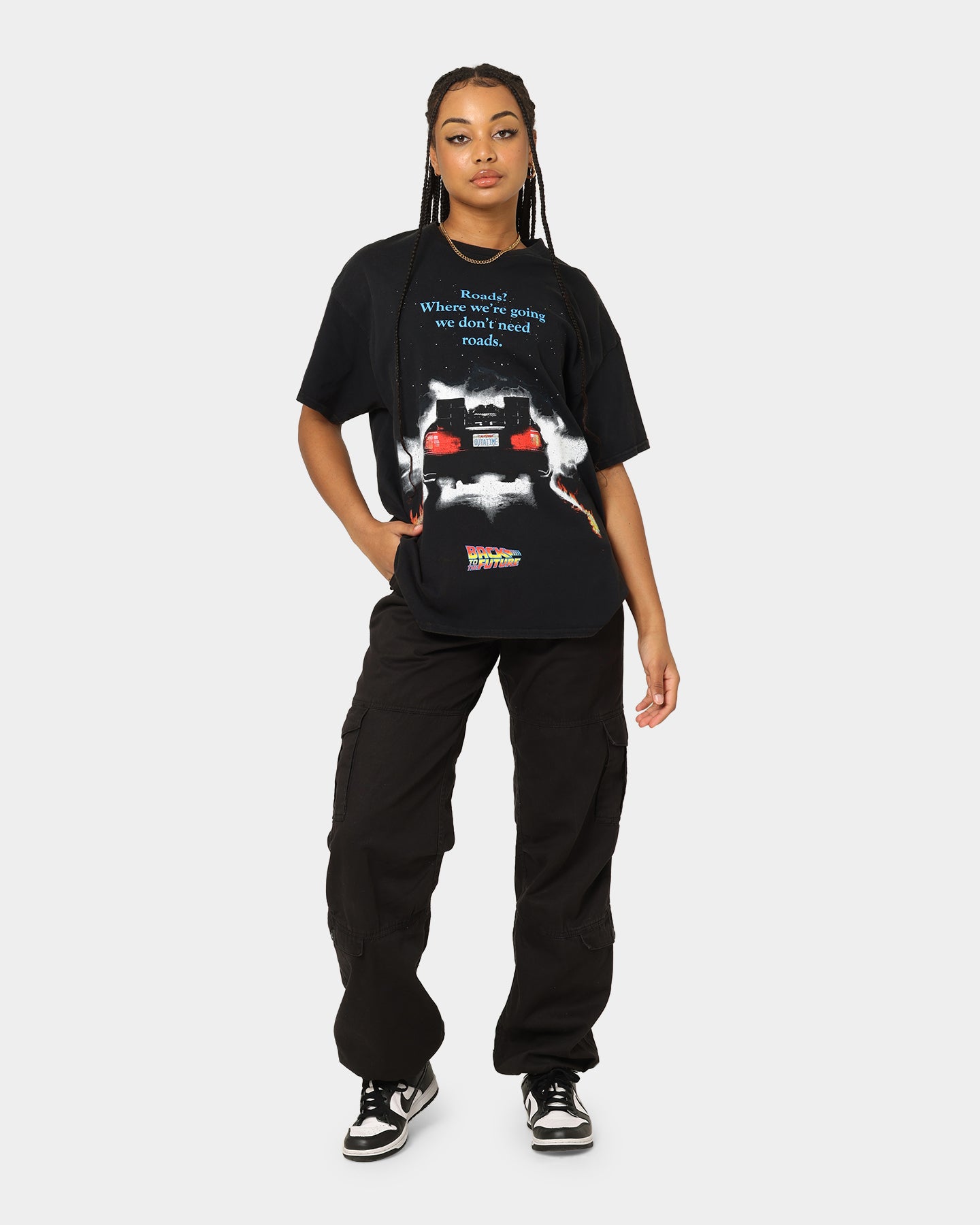 Vintage Back To The Future Movie T-Shirt - Washed Black Retro Graphic Tee - American Thrift Style - Perfect for 80s Parties, Cosplay & Casual Wear