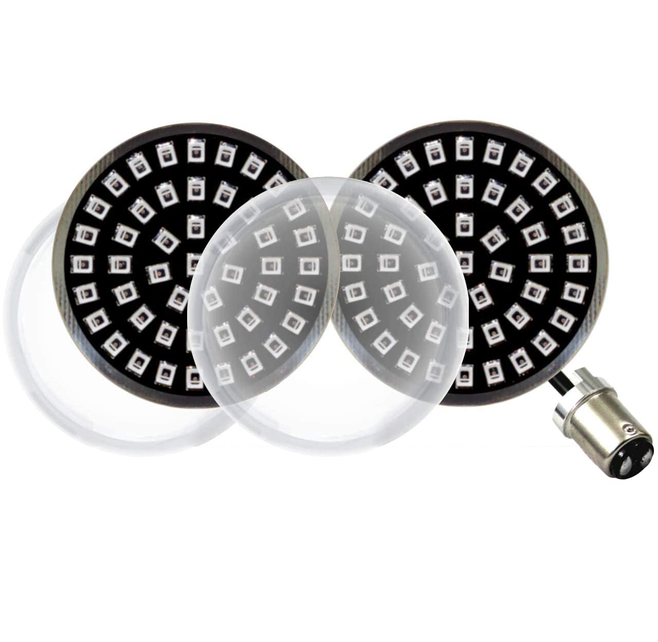 Eagle Lights Midnight Edition Rear LED Turn Signals, Running Lights & Strobing Brake Lights for Harley Davidson Motorcycles - Clear Lenses Included - Enhance Safety & Style for Night Riding & Custom Bike Builds