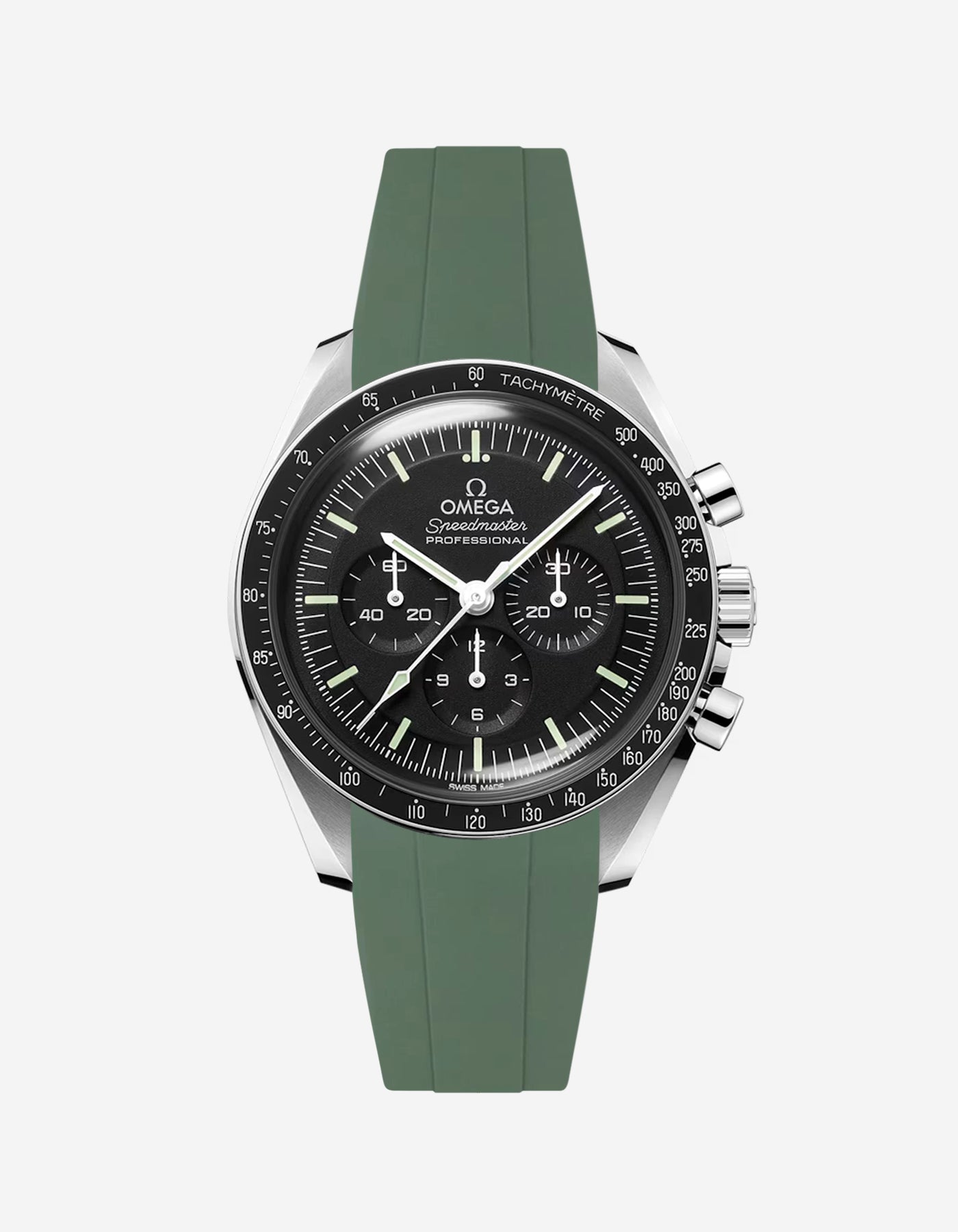Premium FKM Rubber Watch Band for Omega Speedmaster - Durable, Waterproof Replacement Strap for Sports, Diving & Everyday Wear
