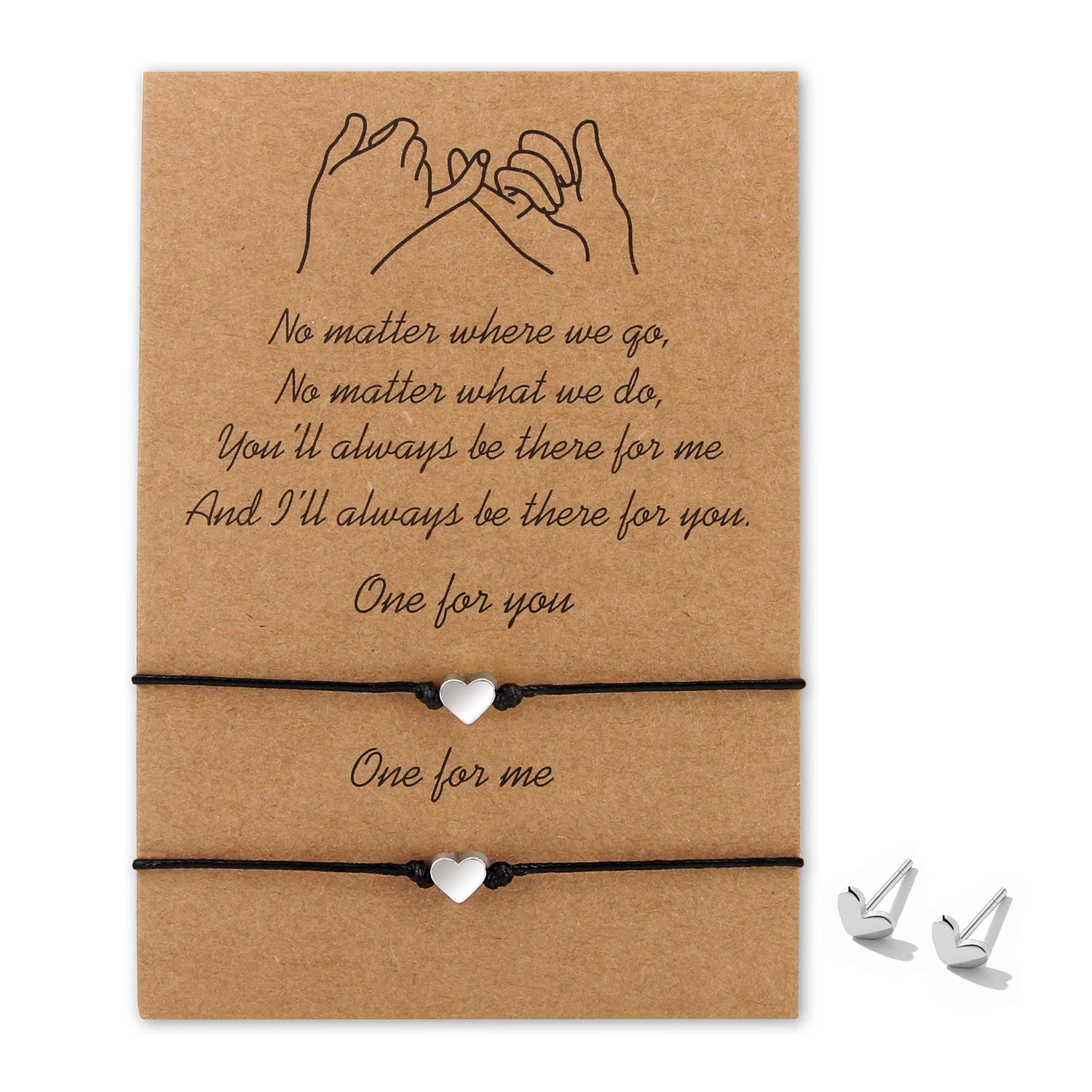 Me&Hz Pinky Promise Bracelet Set - Sunflower, Cross, Heart & Compass Designs | Matching Couple & Friendship Bracelets for Women | Best Gift for Mother Daughter & Best Friends | Perfect for Anniversaries, Birthdays & Everyday Wear