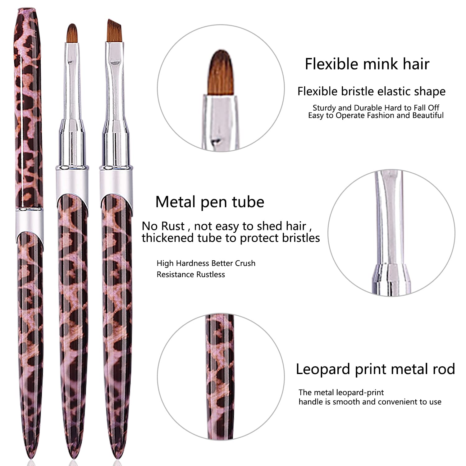 DANNEASY 2pcs Professional Nail Clean Up Brush Set - Nail Polish Remover Brush, Nail Art Brush for Acrylic Nails, Perfect for Nail Design & Cleaning Polish - Ideal for Salon, Home Manicure & DIY Nail Art