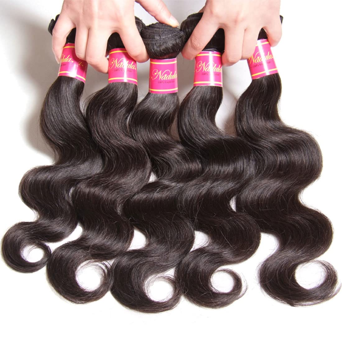 Nadula 12A Brazilian Body Wave Virgin Human Hair 4 Bundles (20 22 24 26 Inch) - 100% Unprocessed Natural Wavy Human Hair Extensions for Black Women - Perfect for Daily Styling, Weaves, Braids & Special Occasions