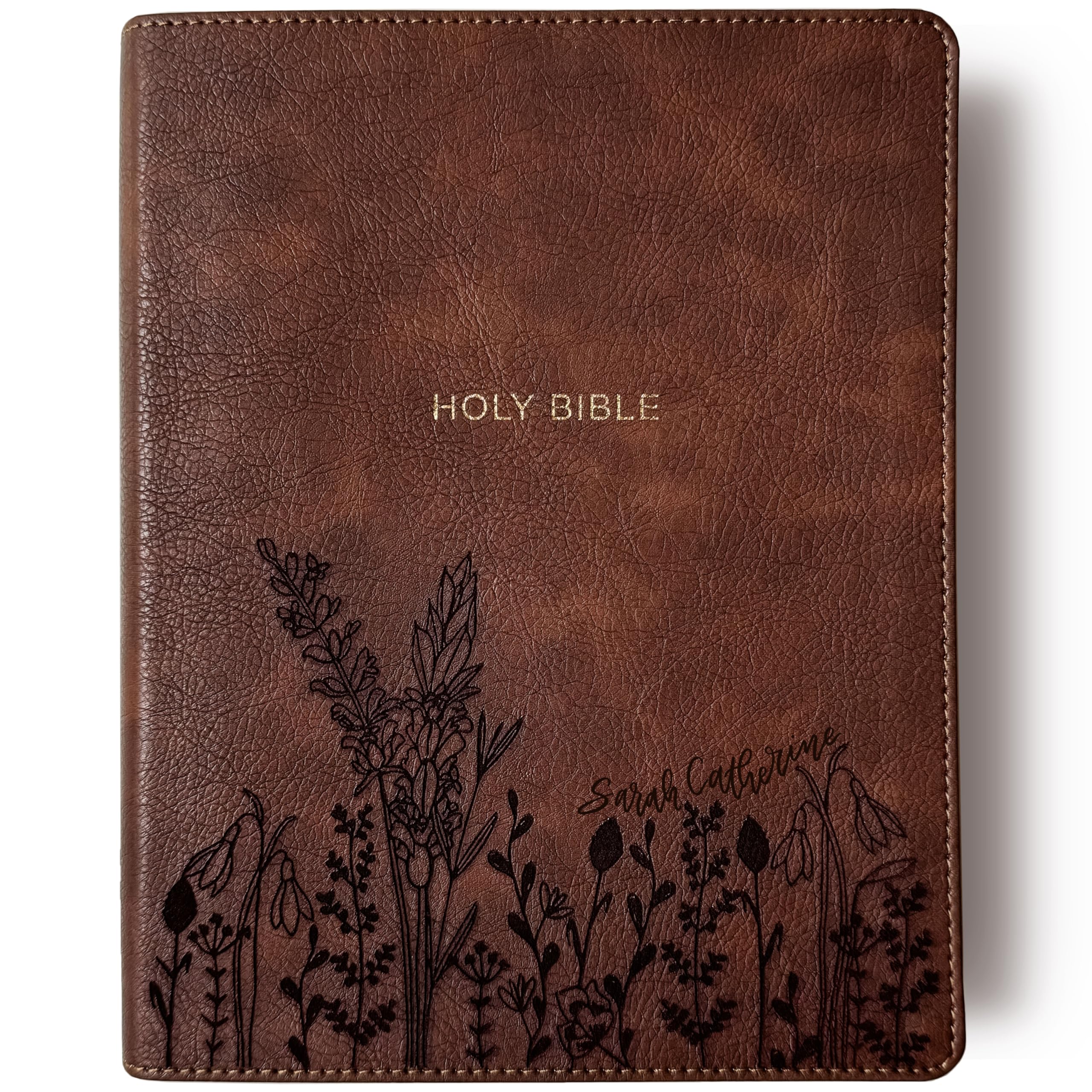 NKJV Journaling Bible with Hand-Illustrated Wildflower Design - Personalized Engraved Name for Women & Men - Perfect for Bible Study, Gift Giving & Quiet Time Devotionals