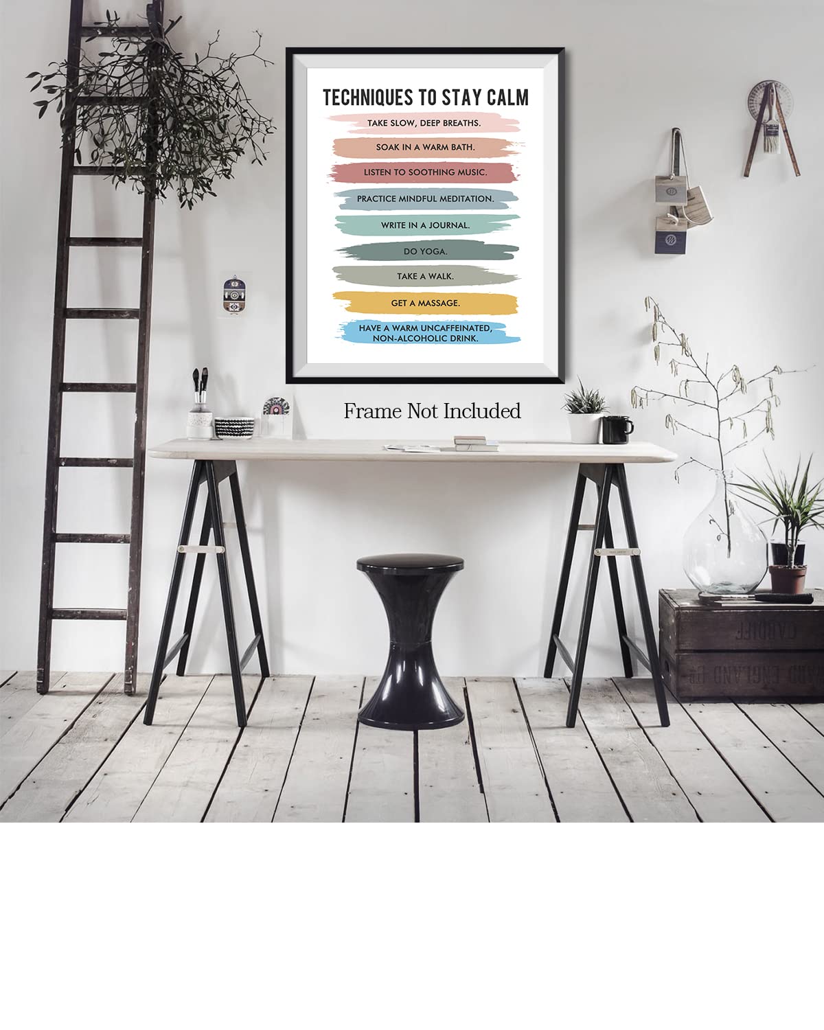 Govivo Mindfulness Wall Art - 16x20 Unframed Therapy Office Decor for Mental Health, Counseling & School Psychologist - Calming Techniques Poster for Stress Relief & Meditation Spaces