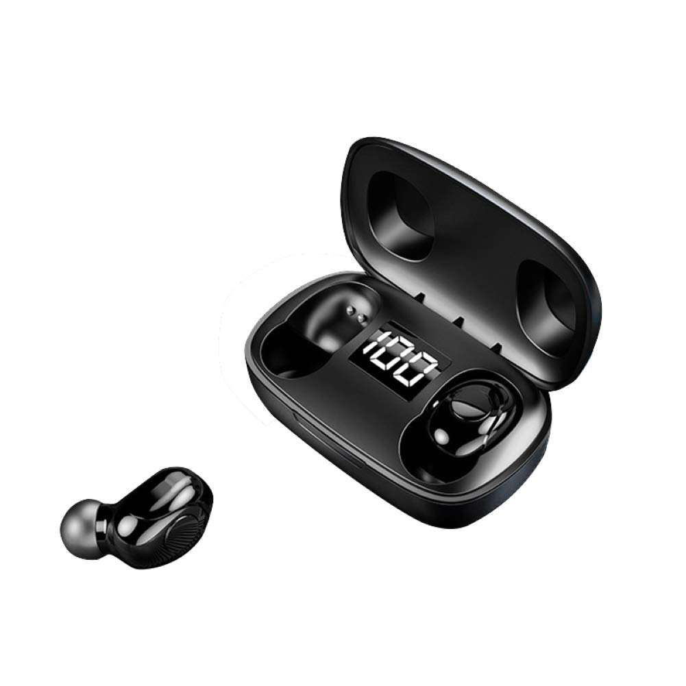 Heavy True Wireless Earbuds Bluetooth 5.0 Headphones with Active Noise Cancelling, TWS Stereo Sound & LED Display Charging Case (200H Standby) - Perfect for Gym, Running, Travel & Work Calls