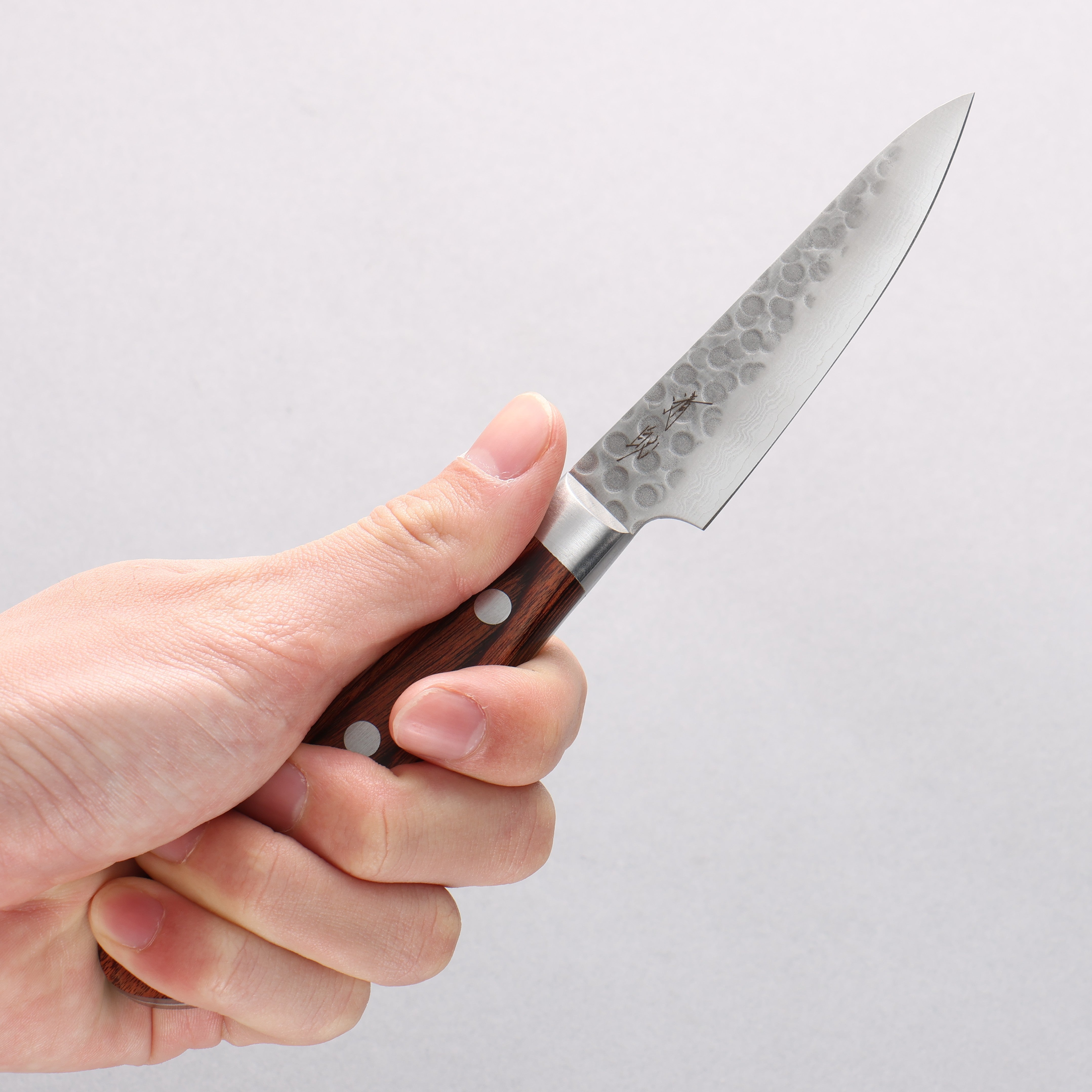 Premium Seisuke VG10 17-Layer Damascus Petty Utility Knife 80mm with Mahogany Handle - Perfect for Slicing Fruits, Vegetables & Precision Kitchen Tasks