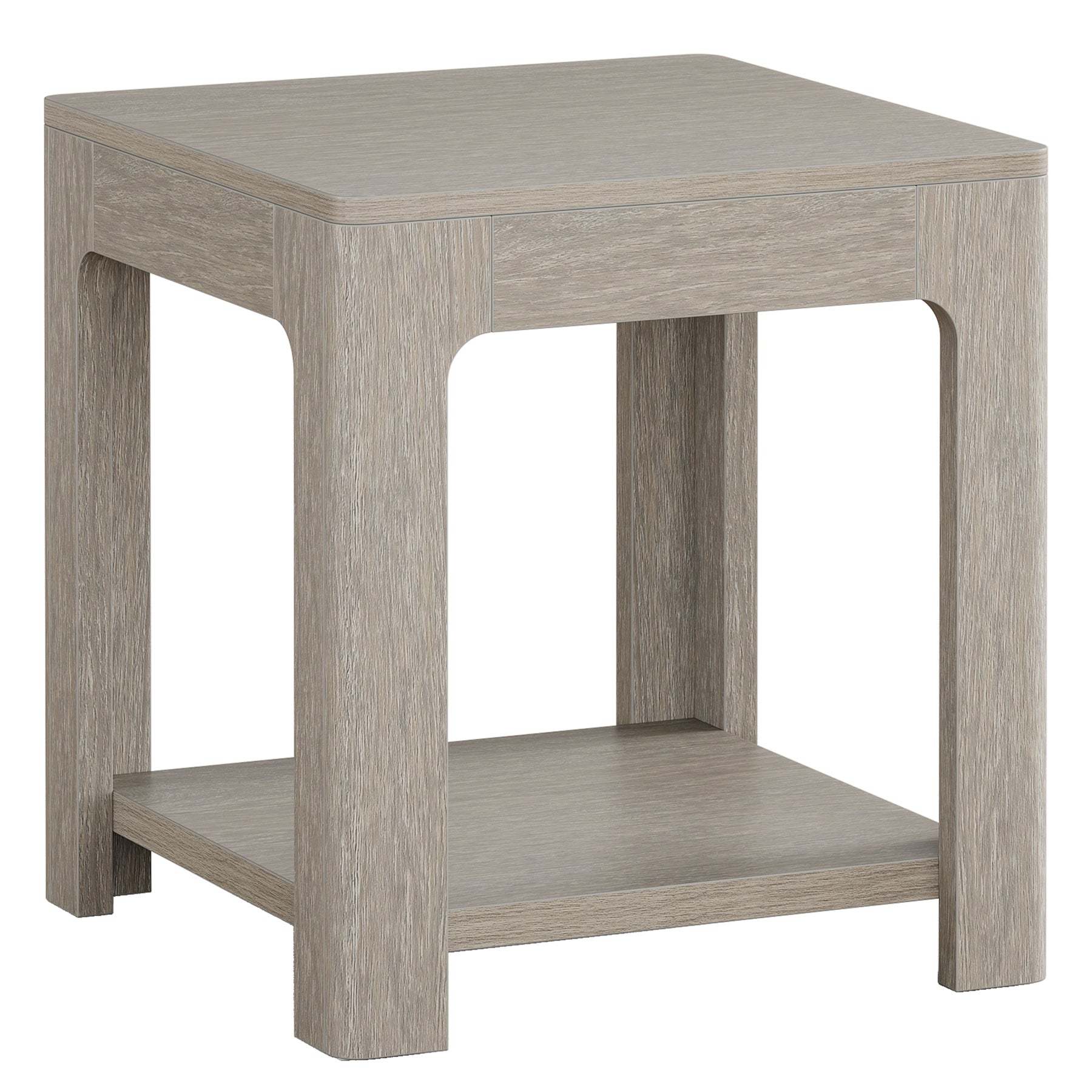 21.6 Inch 2-Tier Square End Table with Storage Shelf - Modern Nightstand for Bedroom, Living Room & Office - Sturdy Side Table for Small Spaces, Home Decor & Organization