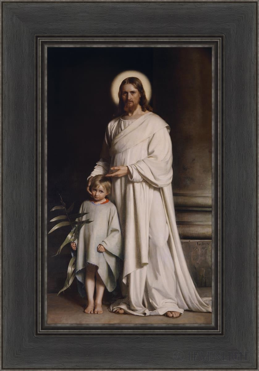 Christ With Boy By Carl Bloch - Religious Wall Art, Christian Home Decor, Biblical Painting for Living Room & Church