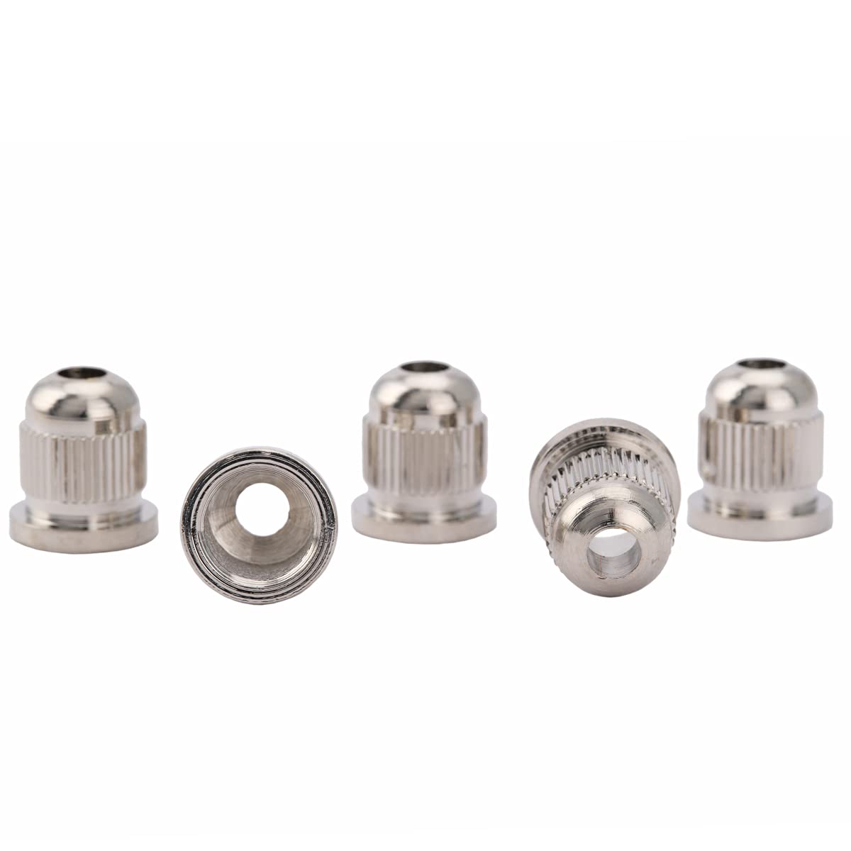 Musiclily Pro 13.2mm Steel Bass String Ferrules - Nickel String Through Body Ferrules for 4/5 String Electric Bass (Set of 5) - Perfect for Guitar Repair & Bass Upgrades