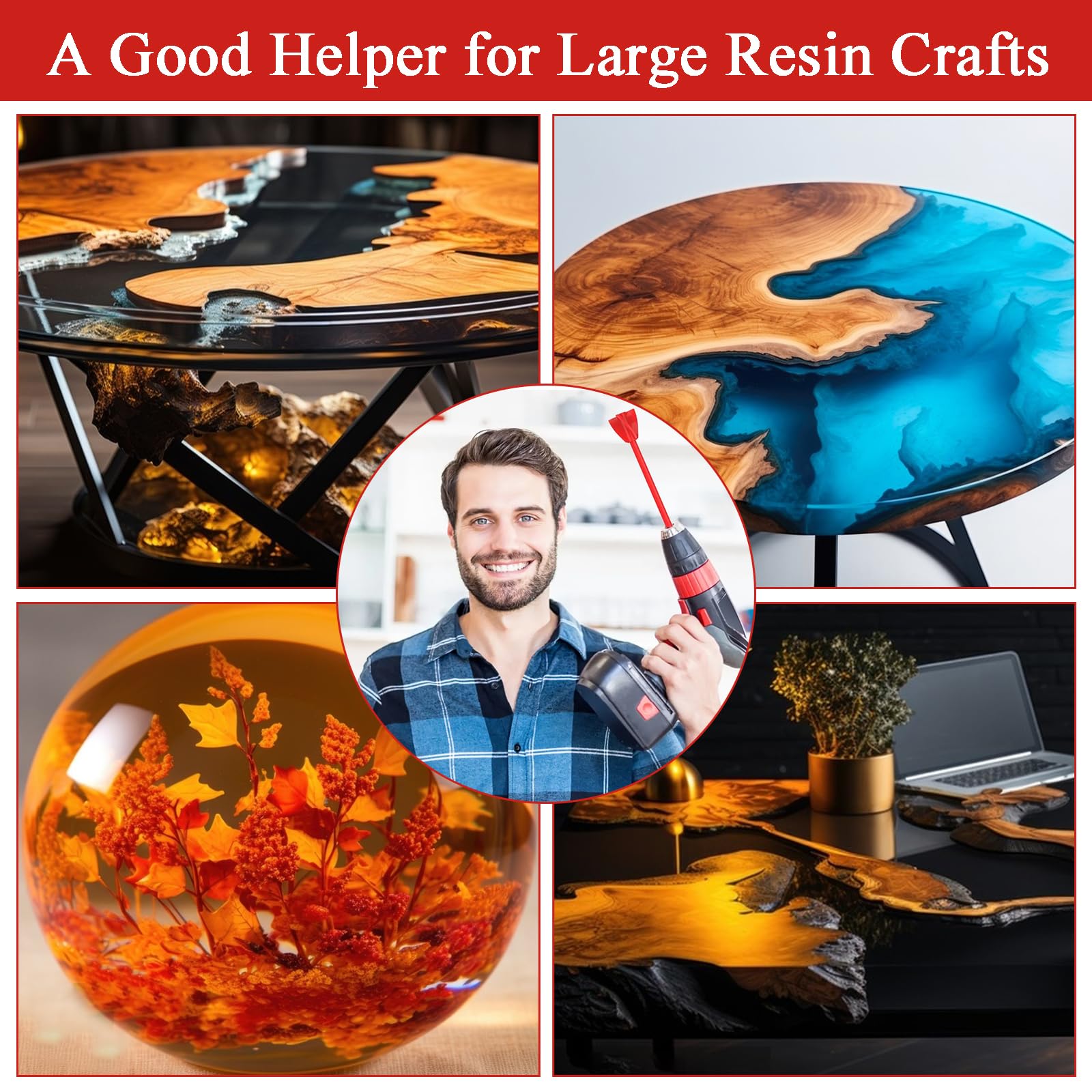 20 Pcs Reusable Paint Mixer Drill Attachments - 6.5