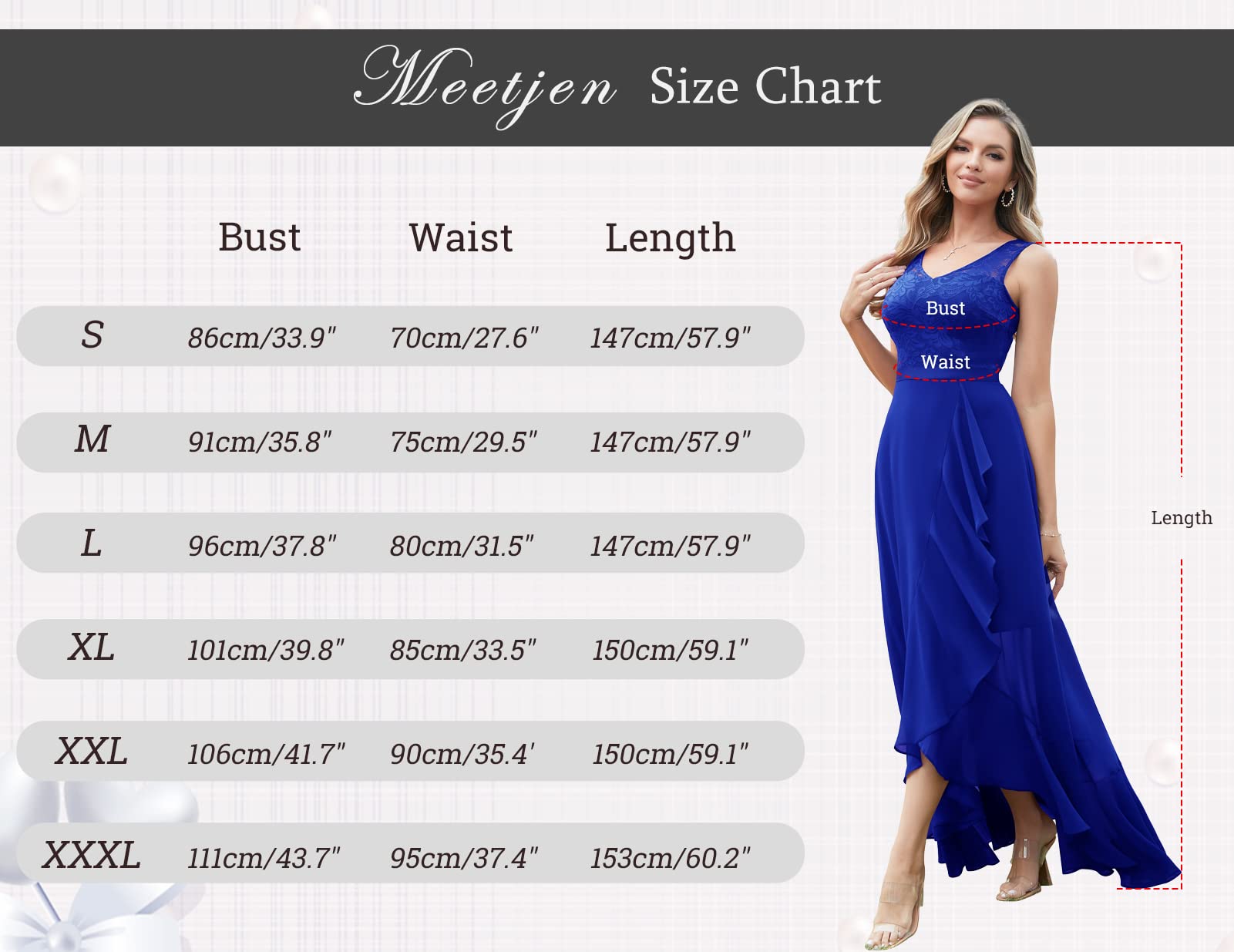 Elegant Long Lace Chiffon Wedding Guest Dress for Women - Ruffled Asymmetrical Hem A-Line Formal Bridesmaid Gown | Perfect for Weddings, Parties, and Special Occasions