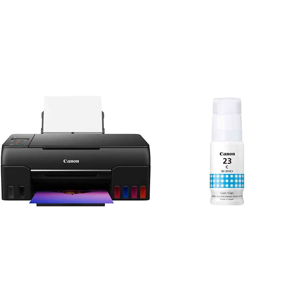 Canon PIXMA G620 Wireless MegaTank All-in-One Printer with Print, Copy, Scan Functions | Black | Includes Canon GI-23 C AMR Ink | Perfect for Home Office, Photo Printing & Small Business Use