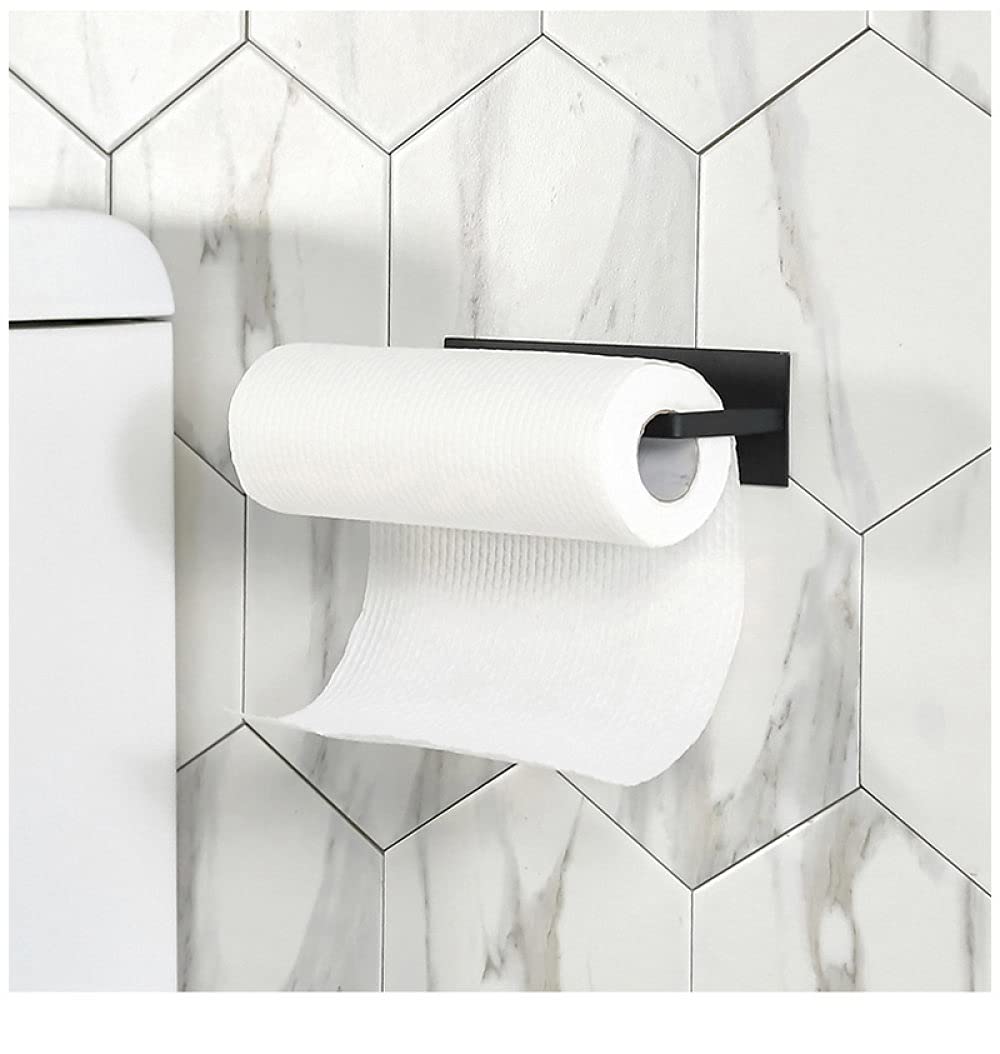 Wall-Mounted Non-Perforated Paper Towel Holder & Toilet Paper Hanger - White Bathroom Storage Shelf for Fresh Film, Rolls & Paper - Ideal for Small Spaces, RVs & Home Organization