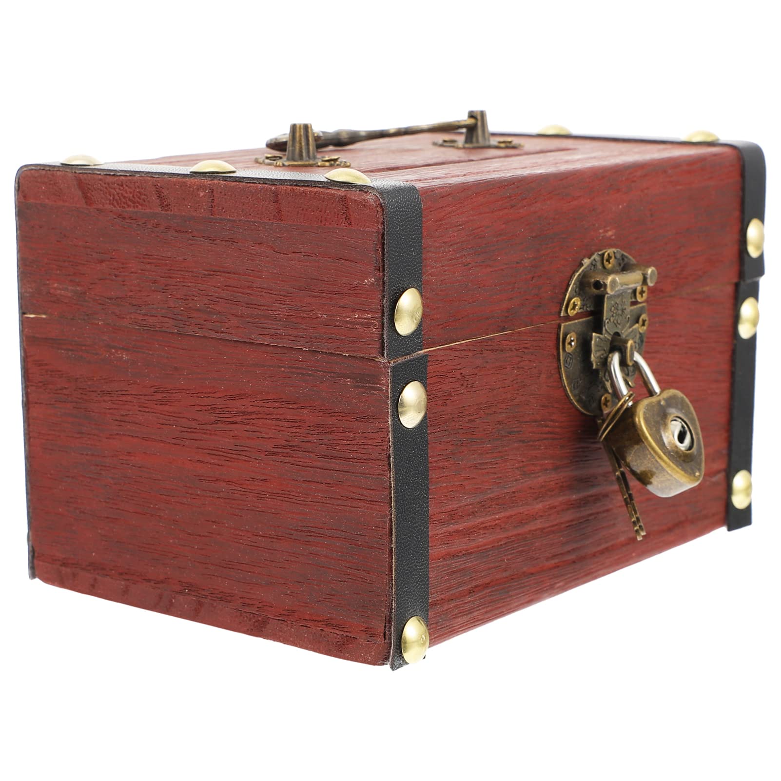 NUOBESTY Handmade Wooden Storage Box with Key Lock - Secure Keepsake Box for Jewelry, Collectibles & Valuables - Hand Carved Decorative Wooden Organizer Box for Home, Office & Gift Giving