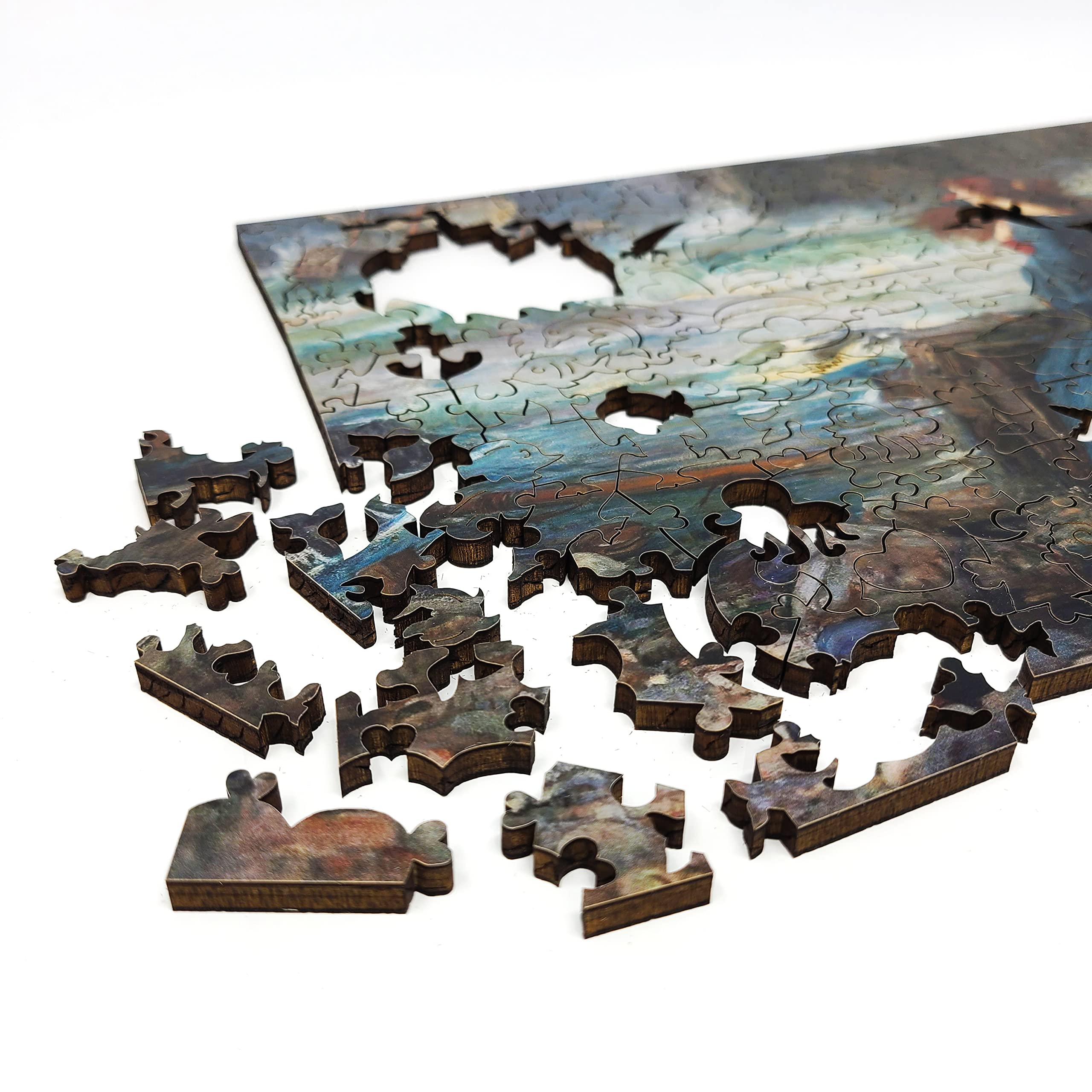 Premium Large Format Wooden Puzzle for Adults & Seniors - 205 Unique Shaped Pieces - Made in USA by FoxSmartBox - Miranda Collection - Perfect for Family Game Night, Cognitive Therapy & Stress Relief
