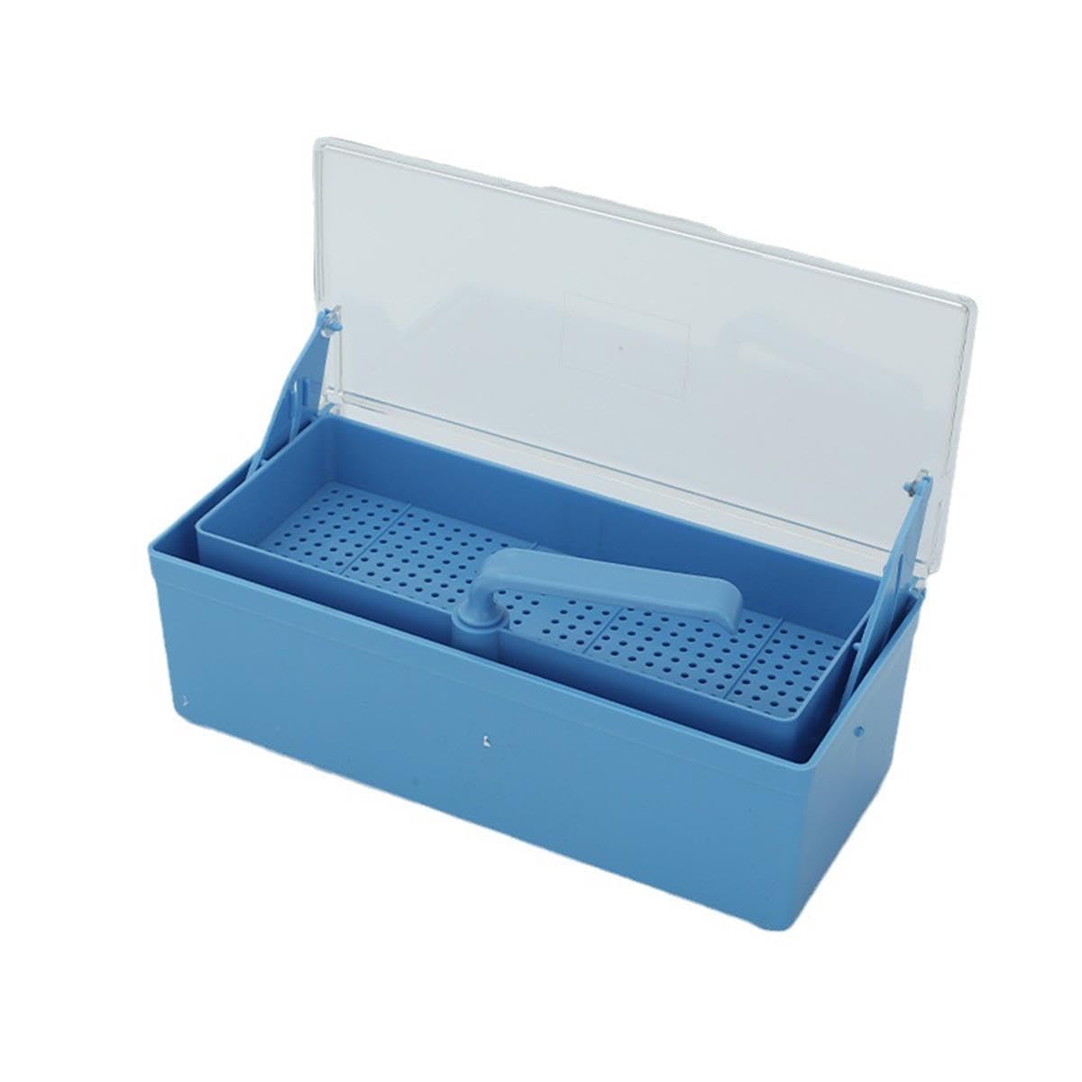 Medical Instrument Sterilizer Box - Plastic Cold Sterilization Tray & Storage Organizer for Dental Tools, Medical Equipment, Tattoo & Nail Supplies (Blue) - Perfect for Clinics, Salons & Home Use