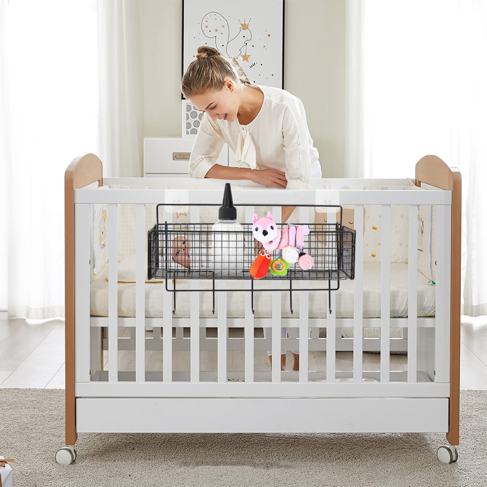 Cabilock Wall Mounted Storage Shelf Set - No Nail Bathroom Organizer with Grid Baskets for Toys, Towels & Essentials | Space-Saving Bathroom & Kitchen Storage Solution