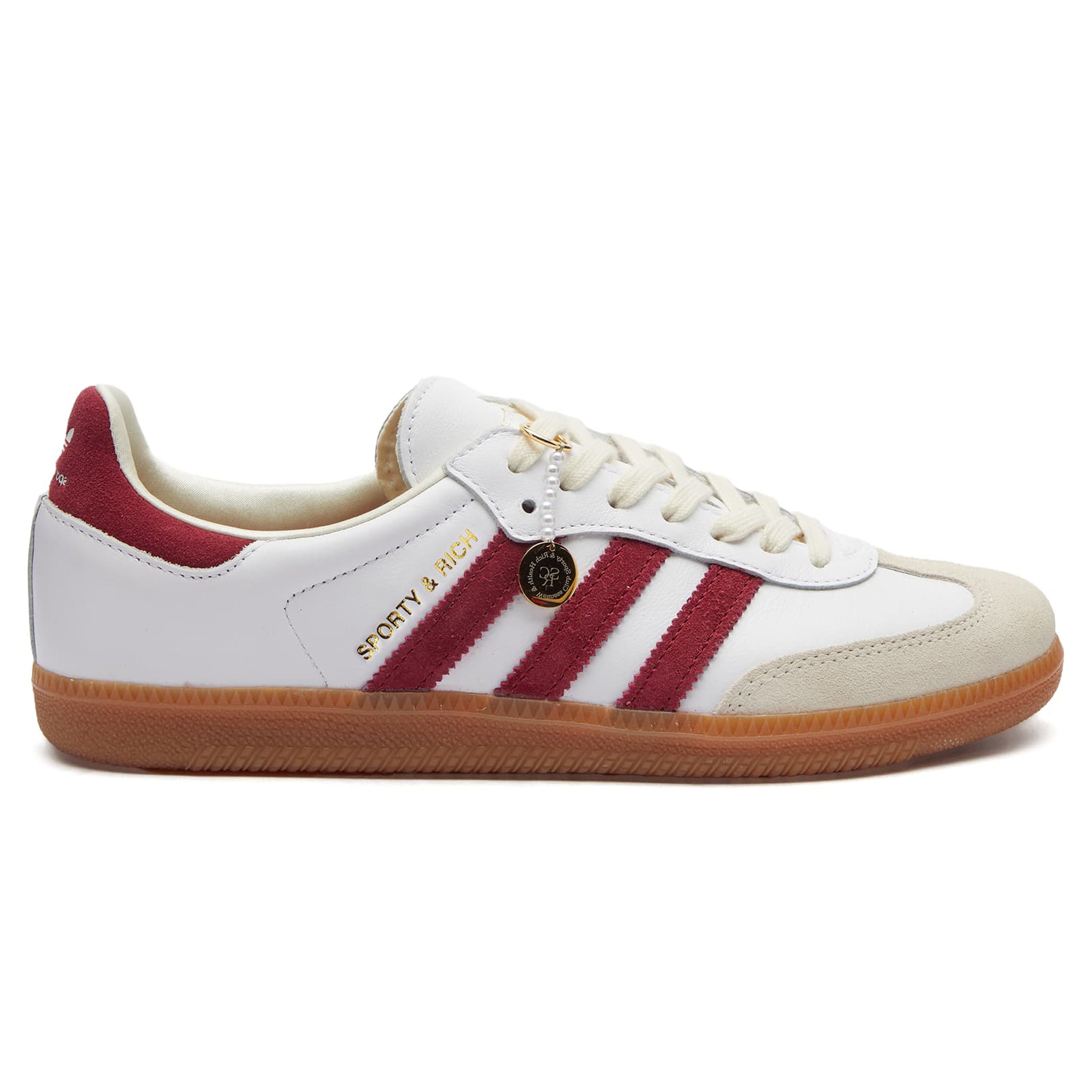 Adidas Samba OG Sneakers - Sporty & Rich White Collegiate Burgundy Shoes for Men & Women | Casual Wear, Street Style, Everyday Comfort