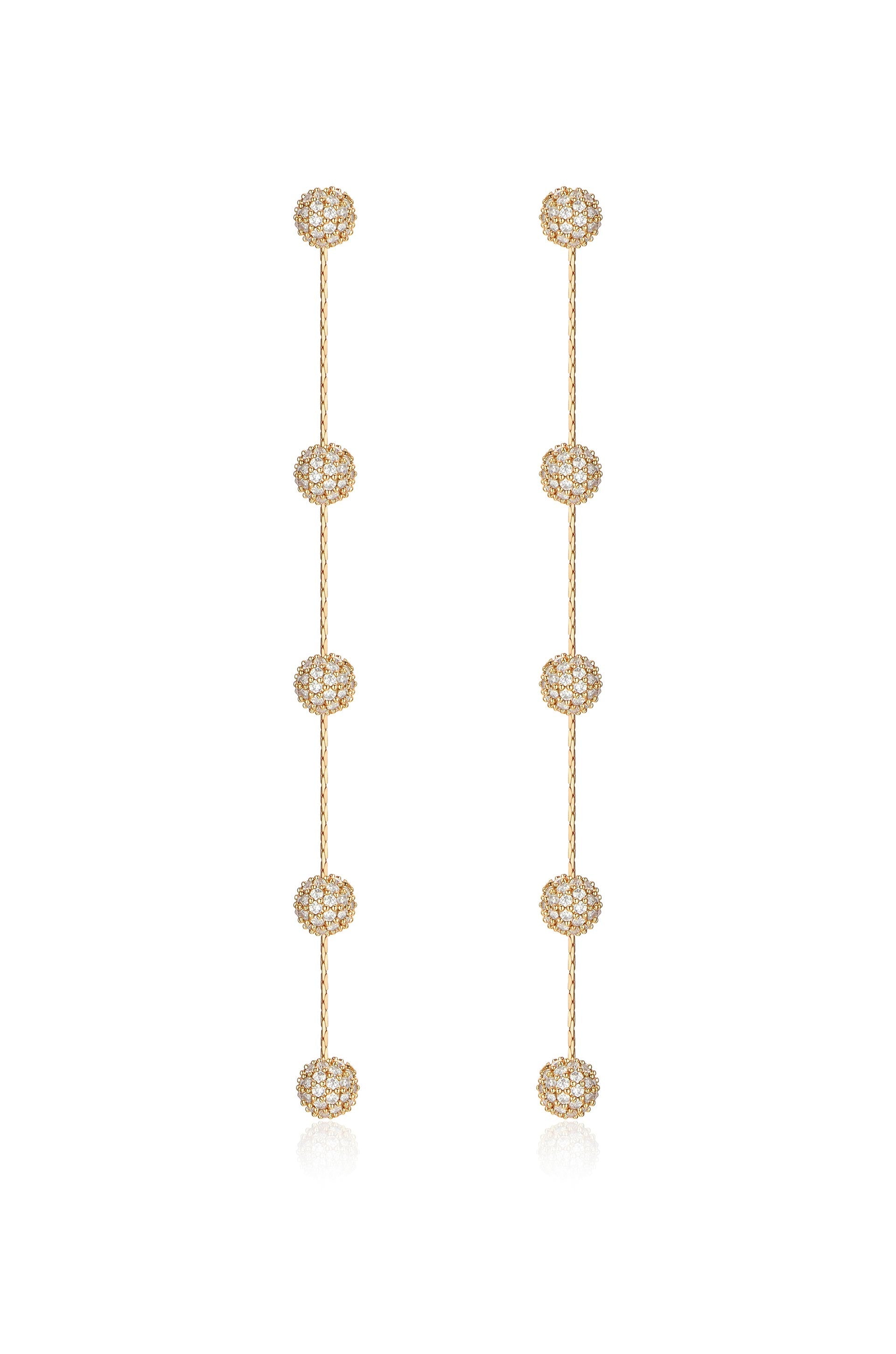 Crystal Ball Drop Earrings for Women - Elegant Dangle Earrings with Sparkling Gemstones | Perfect for Parties, Weddings & Special Occasions