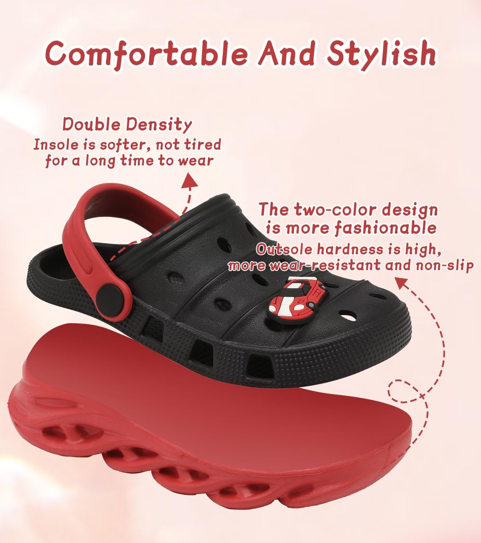 Toddler Kids Clogs - Slip-On Slide Sandals & Slippers for Boys Girls - Comfortable Beach, Pool, Garden Shoes for Summer Play