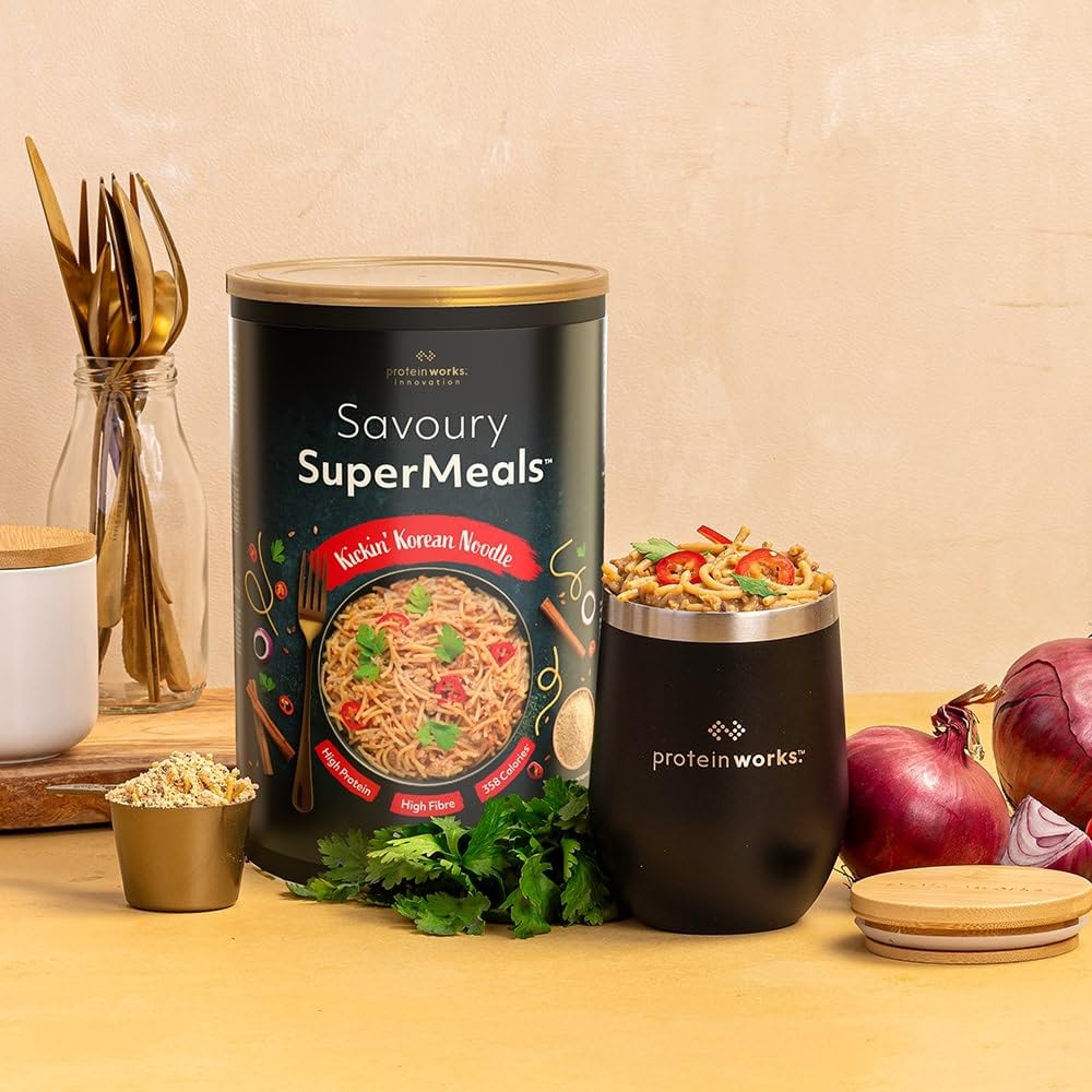 Protein Works Vegan High-Protein SuperMeals - Korean Noodle Flavor, 26 Vitamins & Minerals, 10 Pack | Plant-Based Protein Meals for Fitness, Weight Loss & Busy Lifestyles | Perfect for Post-Workout, Office Lunch & Quick Healthy Dinners