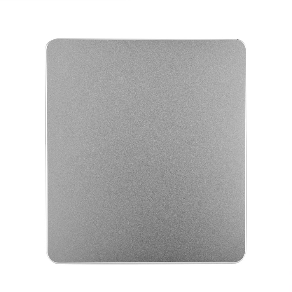 Premium Aluminum Alloy Gaming Mouse Pad - Non-Slip Double Sided Waterproof Desk Mat 180x160mm for PC, Laptop & Computer (Silver) - Perfect for Office Work, Gaming & Home Use