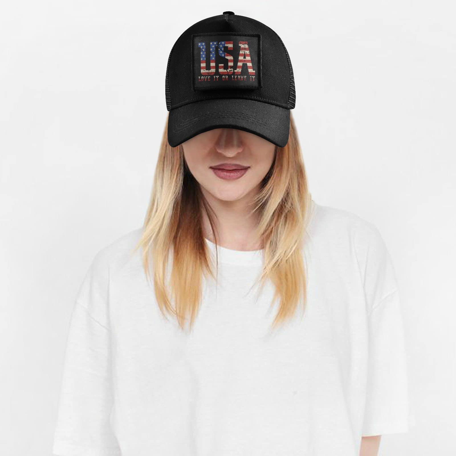 Sinestour USA American Flag Baseball Cap - Low Profile Dad Hat for Men & Women - Adjustable Army Style Unisex Black Hat - Perfect for Outdoor Sports, Patriotic Events & Casual Wear