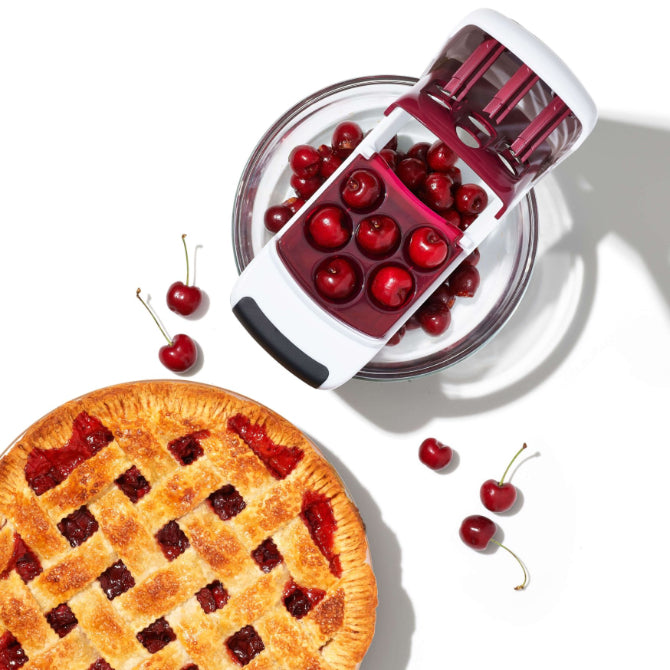 OXO Multi Cherry Pitter - Stainless Steel Cherry Pitter Tool for Easy Pitting - Perfect for Baking, Cooking, and Making Cherry Pies at Home
