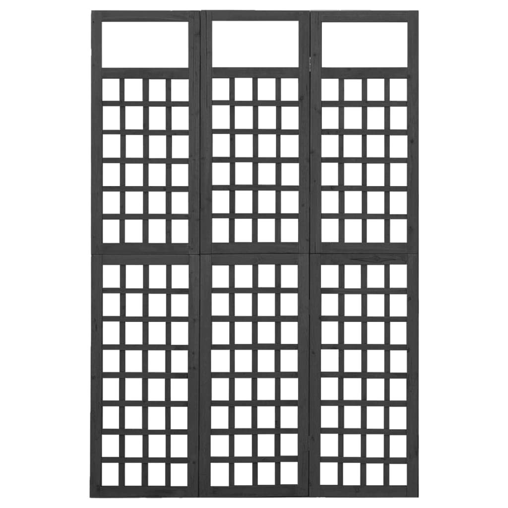 3-Panel Room Divider - Solid Fir Wood Folding Privacy Screen (47.6