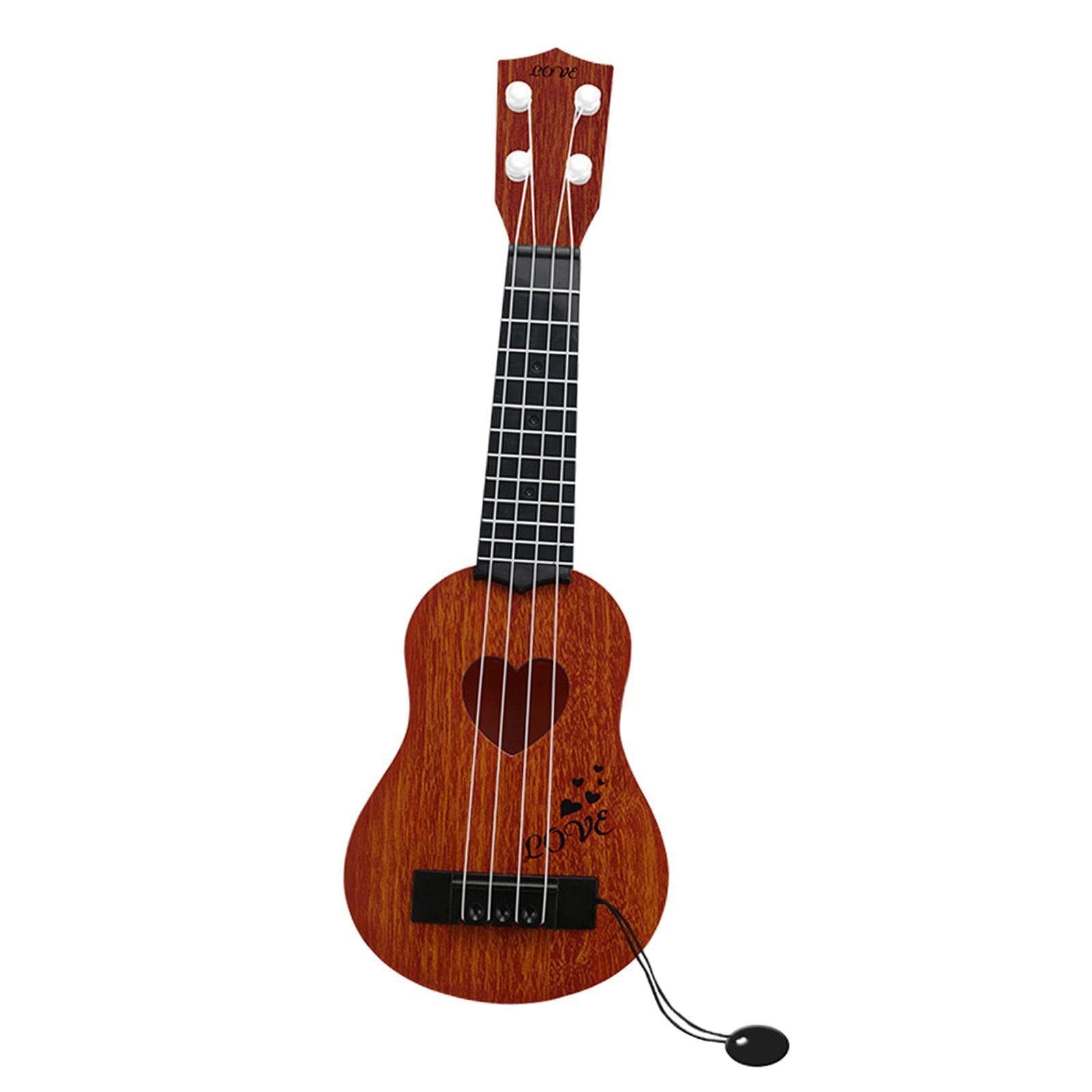 Milageto Kids Ukulele Toy with 4 Adjustable Strings - Brown Mini Guitar for Boys & Girls | Musical Learning Instrument for Children | Perfect for Birthday Gifts, Classroom Activities & Family Music Time