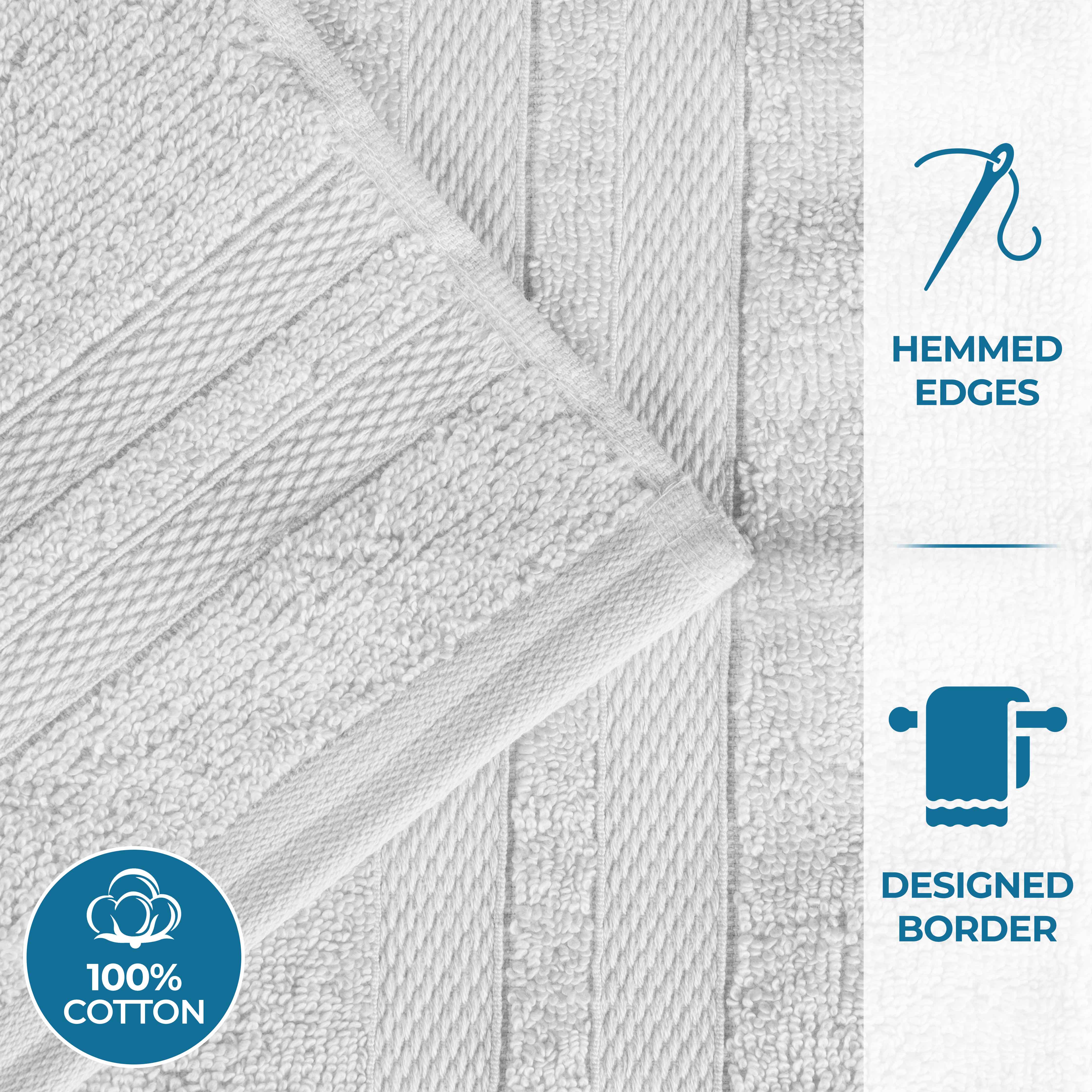 Ultra Soft Cotton Absorbent Bath Towel Set - 6 Piece Solid Color Collection for Spa, Gym & Luxury Home Use