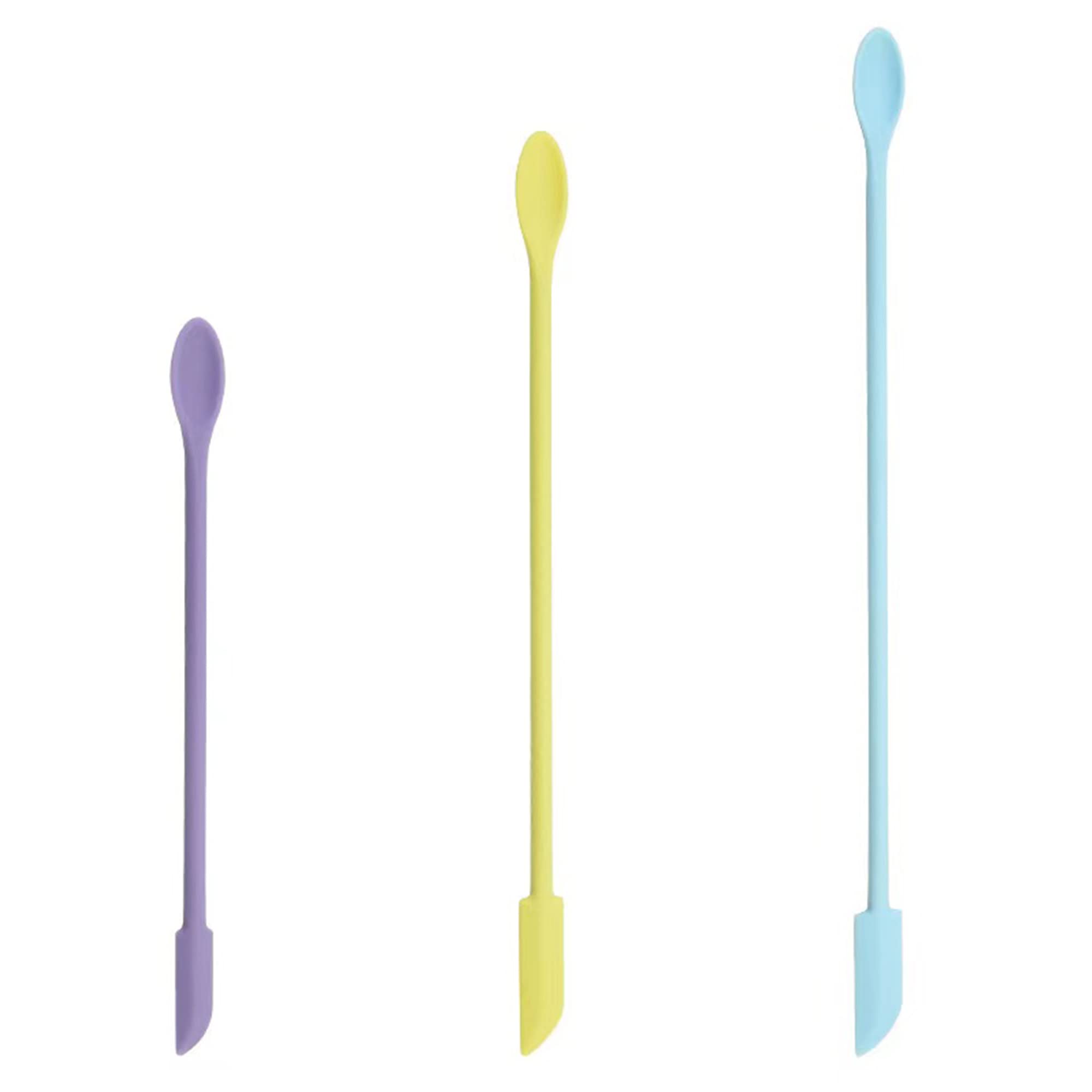 Fracoda Makeup Spatula Set - 3 Pcs Reusable Silicone Mini Beauty Spatulas for Foundation, Cream & Skincare | Perfect for Travel & Professional Makeup Kits