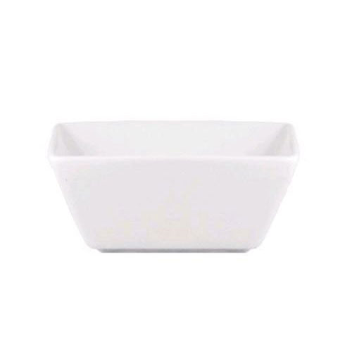 FOH Kyoto Square Sampler Dish - 4 oz White Porcelain Appetizer Plate for Sushi, Tapas, Desserts & Party Serving - Elegant Japanese Style Tableware