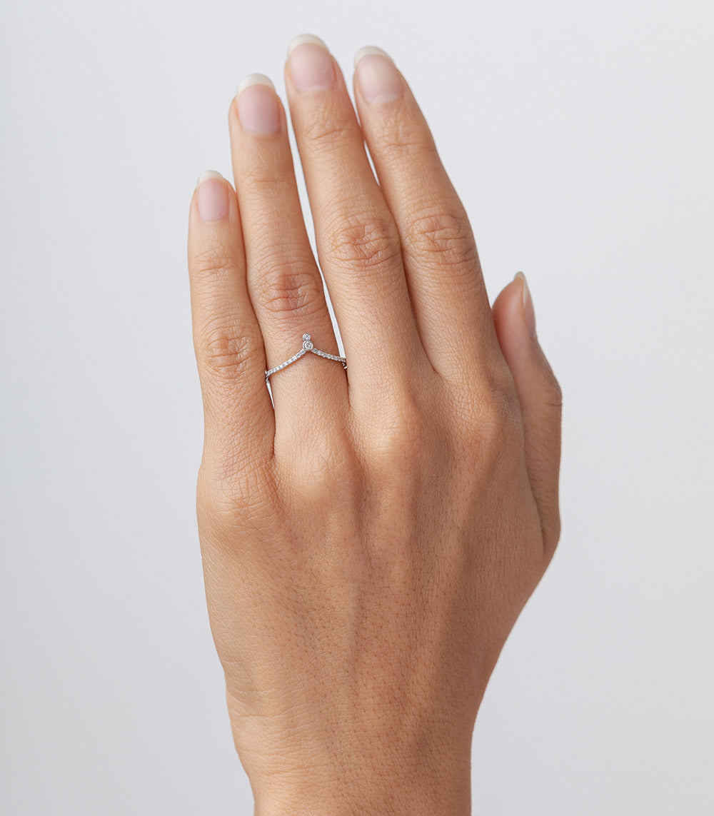 Tiara Bezels Nesting Band - Elegant Stackable Rings for Women, Perfect for Weddings, Prom & Special Occasions