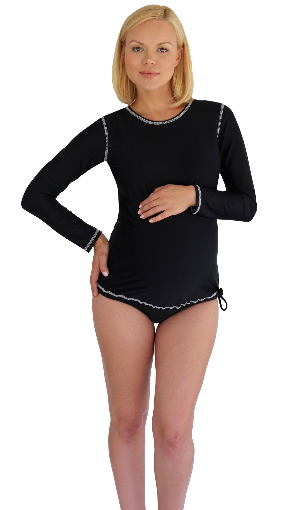 Women's Maternity Long Sleeve Rash Guard Swim Shirt - UPF 50+ Sun Protection for Pregnancy Swimming, Beach & Water Activities
