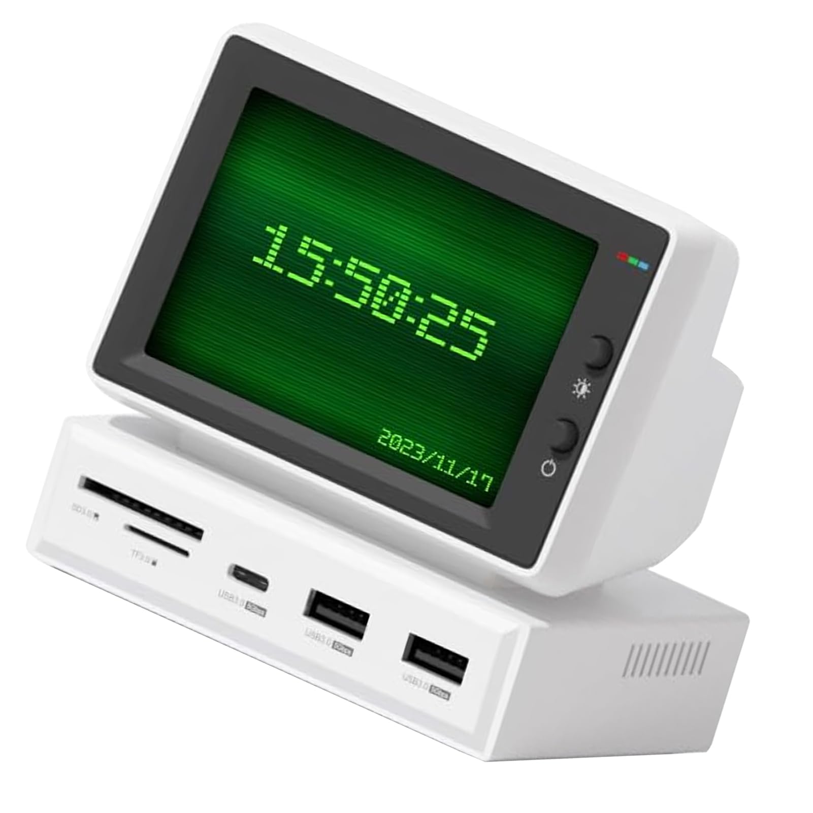 3.5inch IPS USB Mini Screen with USB C Hub - AIDA64 PC CPU RAM HDD Data Monitor, Desktop Lyrics Display, Digital Photo Frame, Floating Screen for Computer Monitoring & Home/Office Decor