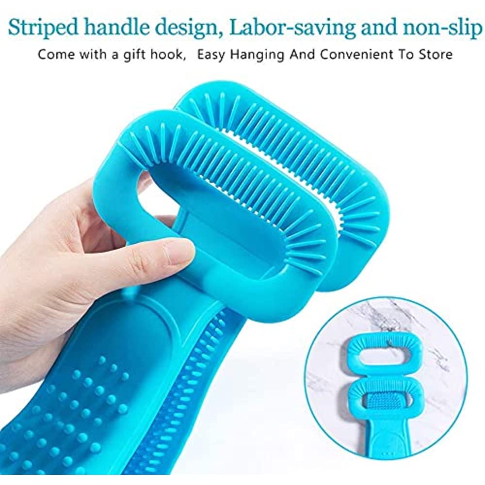 Premium Silicone Body Scrubber - Dual-Sided Exfoliating Bath Brush for Deep Skin Cleansing & Massage - Dead Skin Cell Remover - Ideal for Shower, Spa & Dry Brushing Therapy